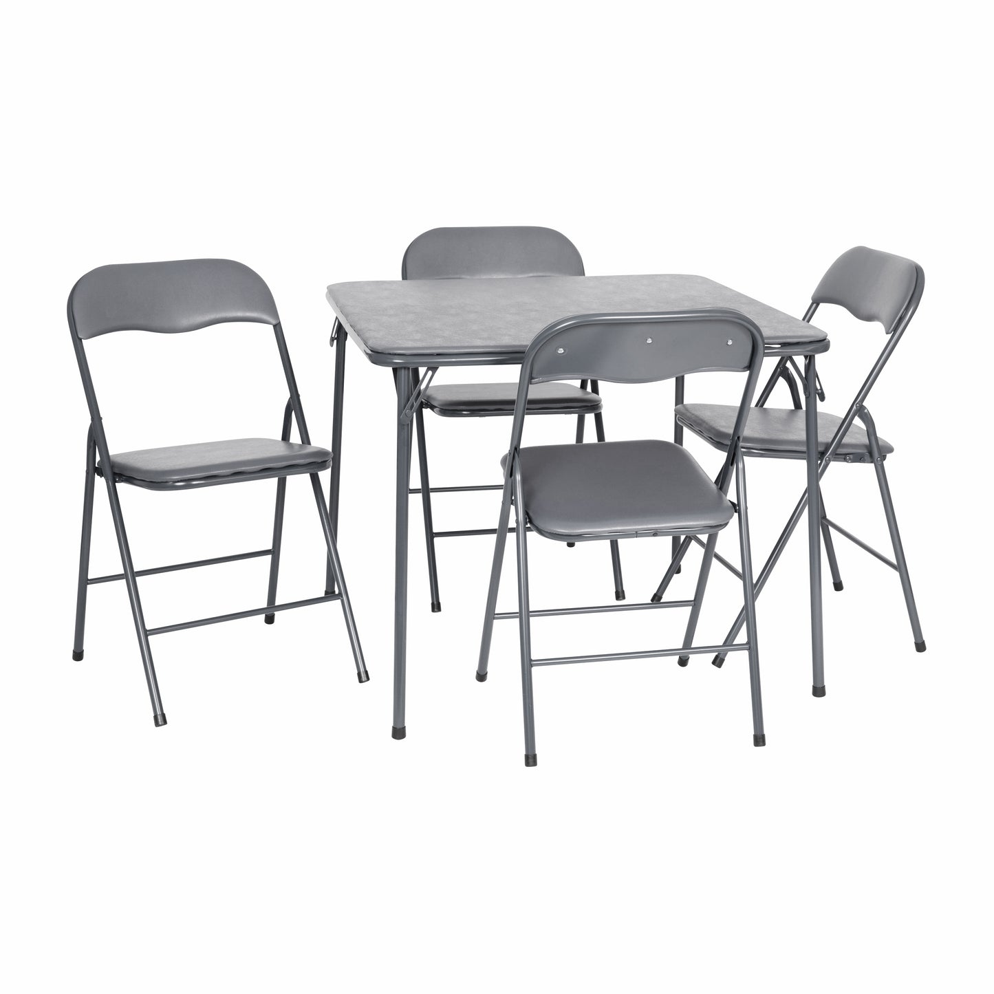 Madison 5 Piece Gray Folding Card Table and Chair Set Gray