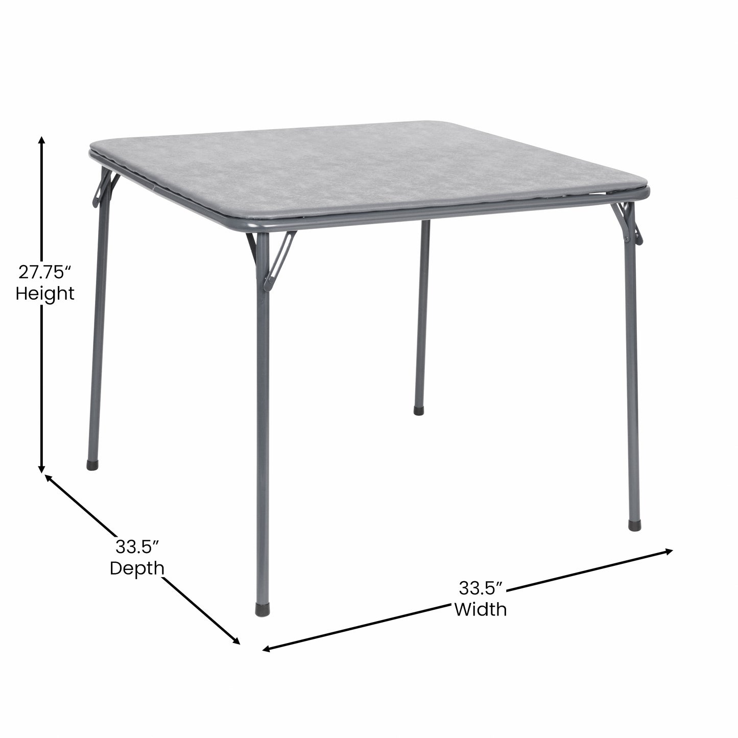 Madison 5 Piece Gray Folding Card Table and Chair Set Gray