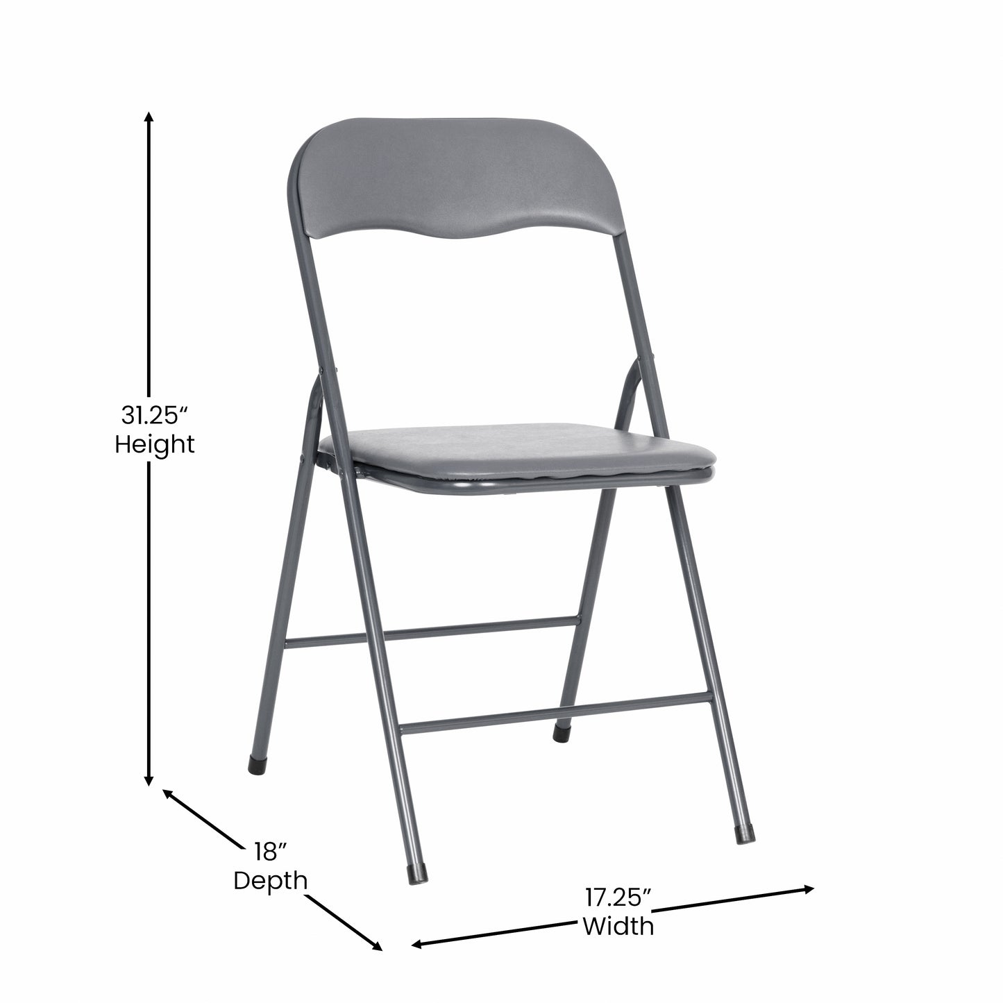 Madison 5 Piece Gray Folding Card Table and Chair Set Gray