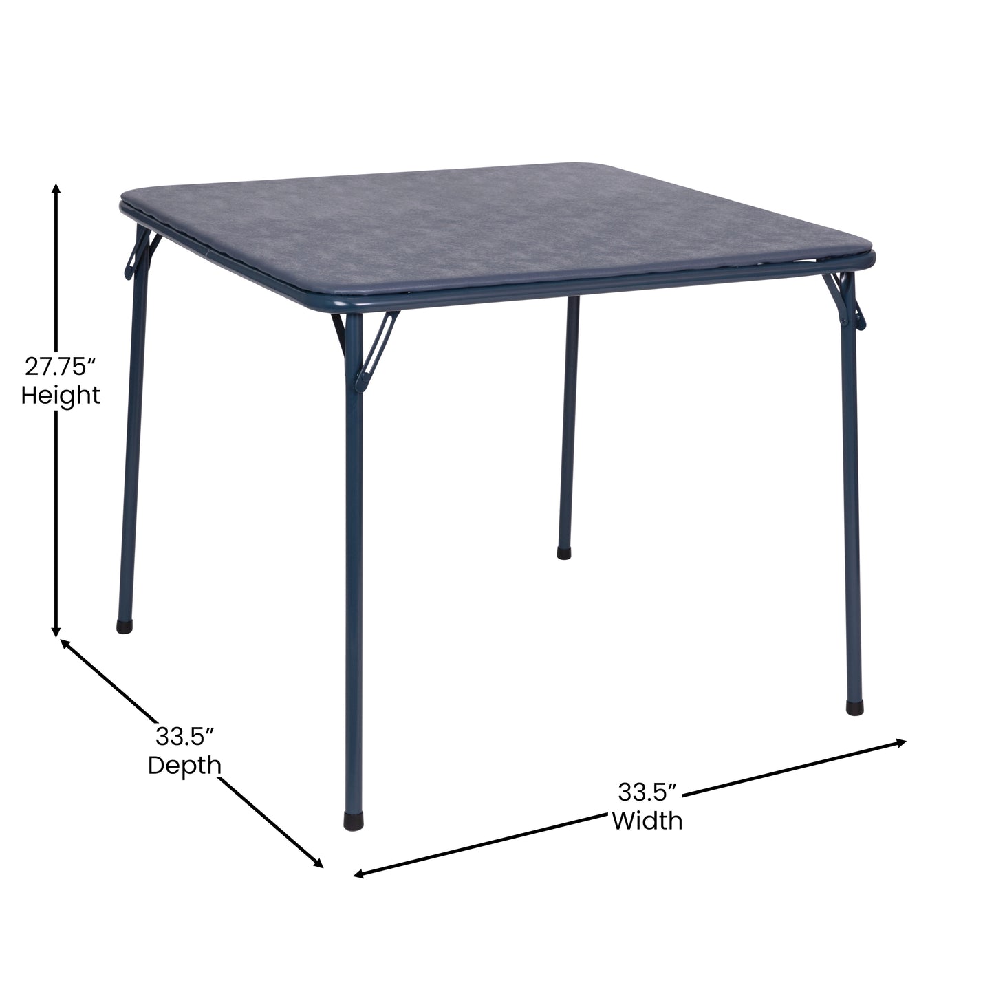 Madison 5 Piece Navy Folding Card Table and Chair Set Navy
