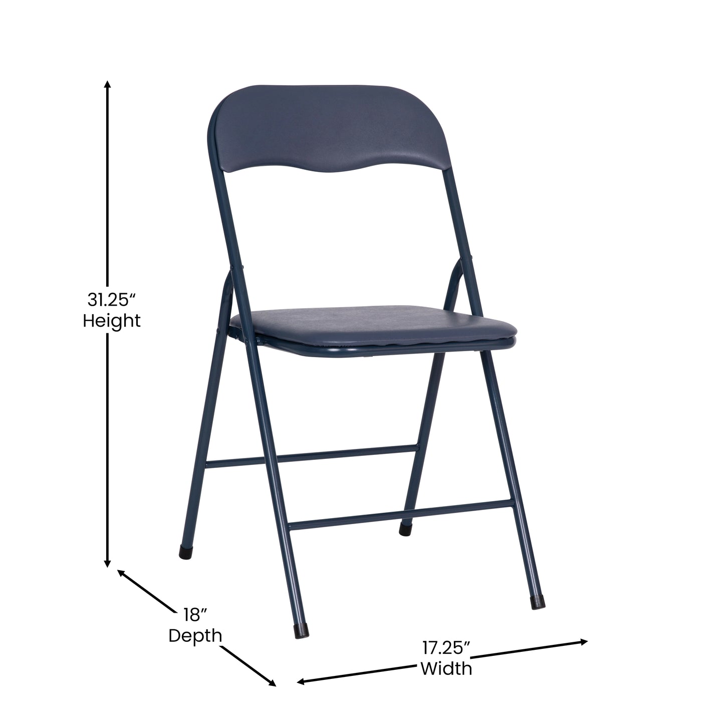 Madison 5 Piece Navy Folding Card Table and Chair Set Navy