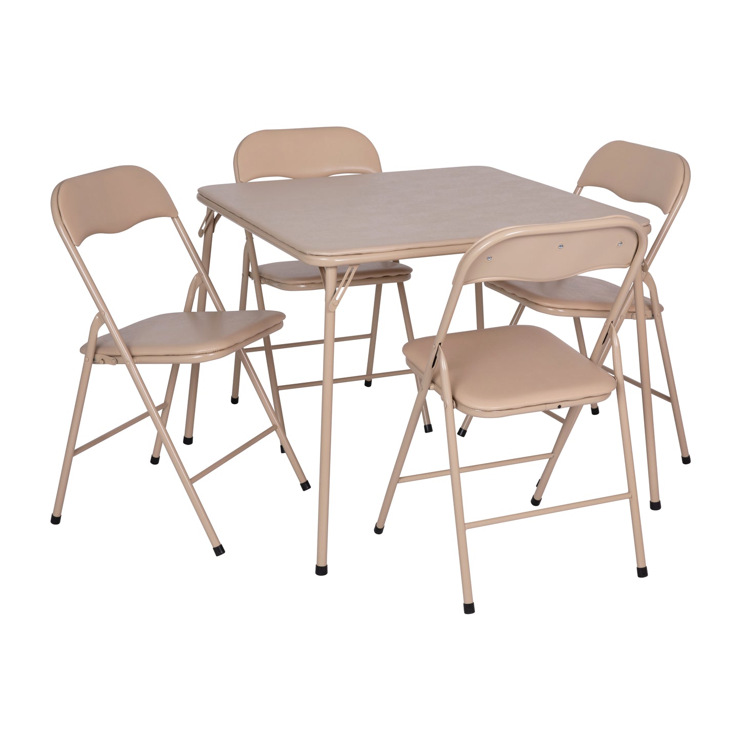 Madison 5 Piece Tan Folding Card Table and Chair Set Tan JB-1-TAN-GG