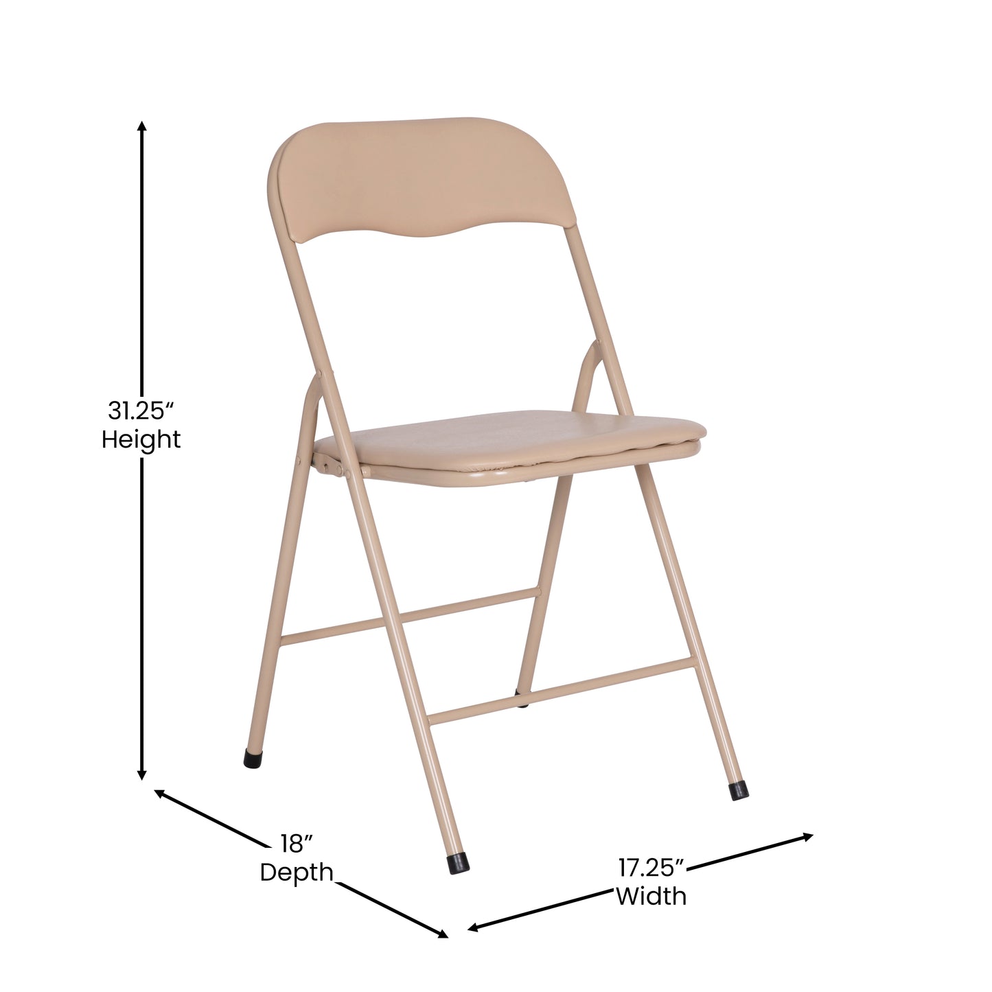 Madison 5 Piece Tan Folding Card Table and Chair Set Tan JB-1-TAN-GG