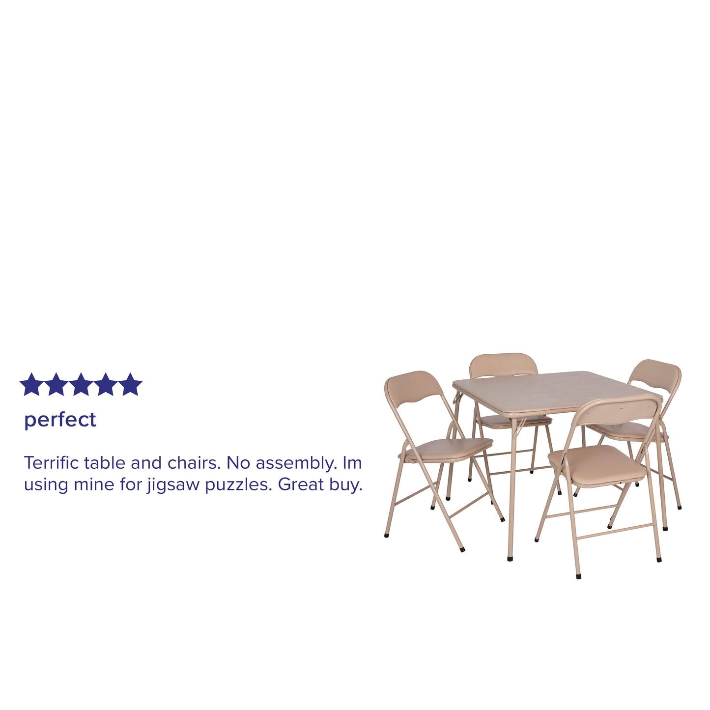 Madison 5 Piece Tan Folding Card Table and Chair Set Tan JB-1-TAN-GG