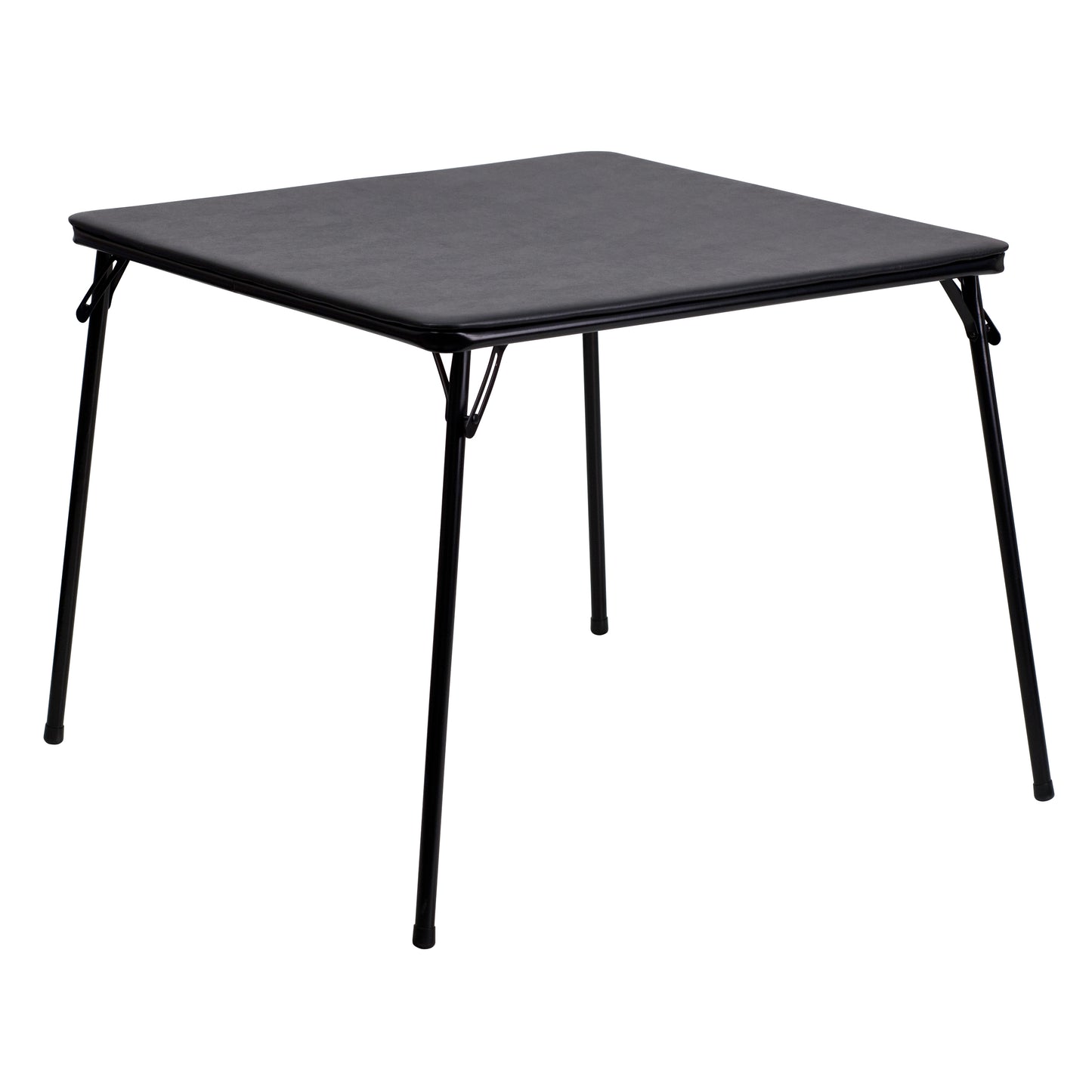 Madelyn Black 33.5" Folding Card Table for 4 with Foldable Legs and Portable Lightweight Design Black