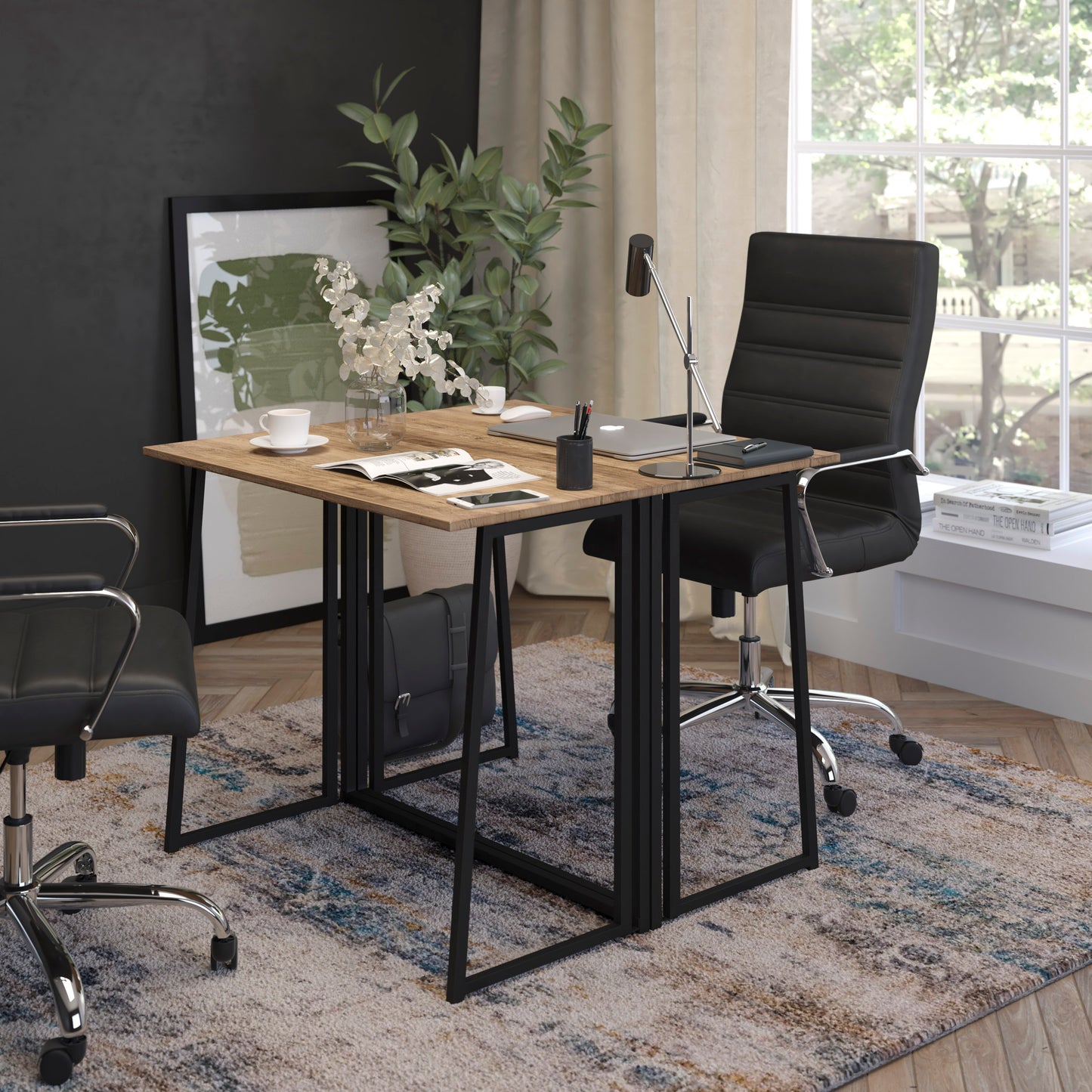 Walker Small Rustic Natural Home Office Folding Computer Desk - 36" Rustic