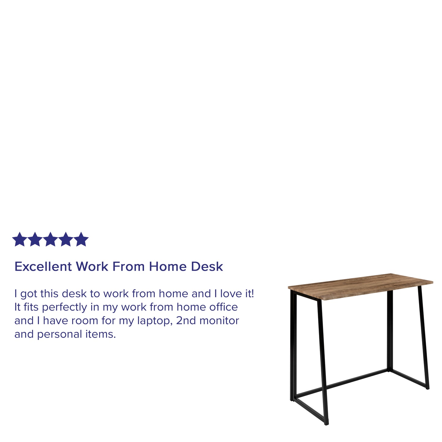 Walker Small Rustic Natural Home Office Folding Computer Desk - 36" Rustic