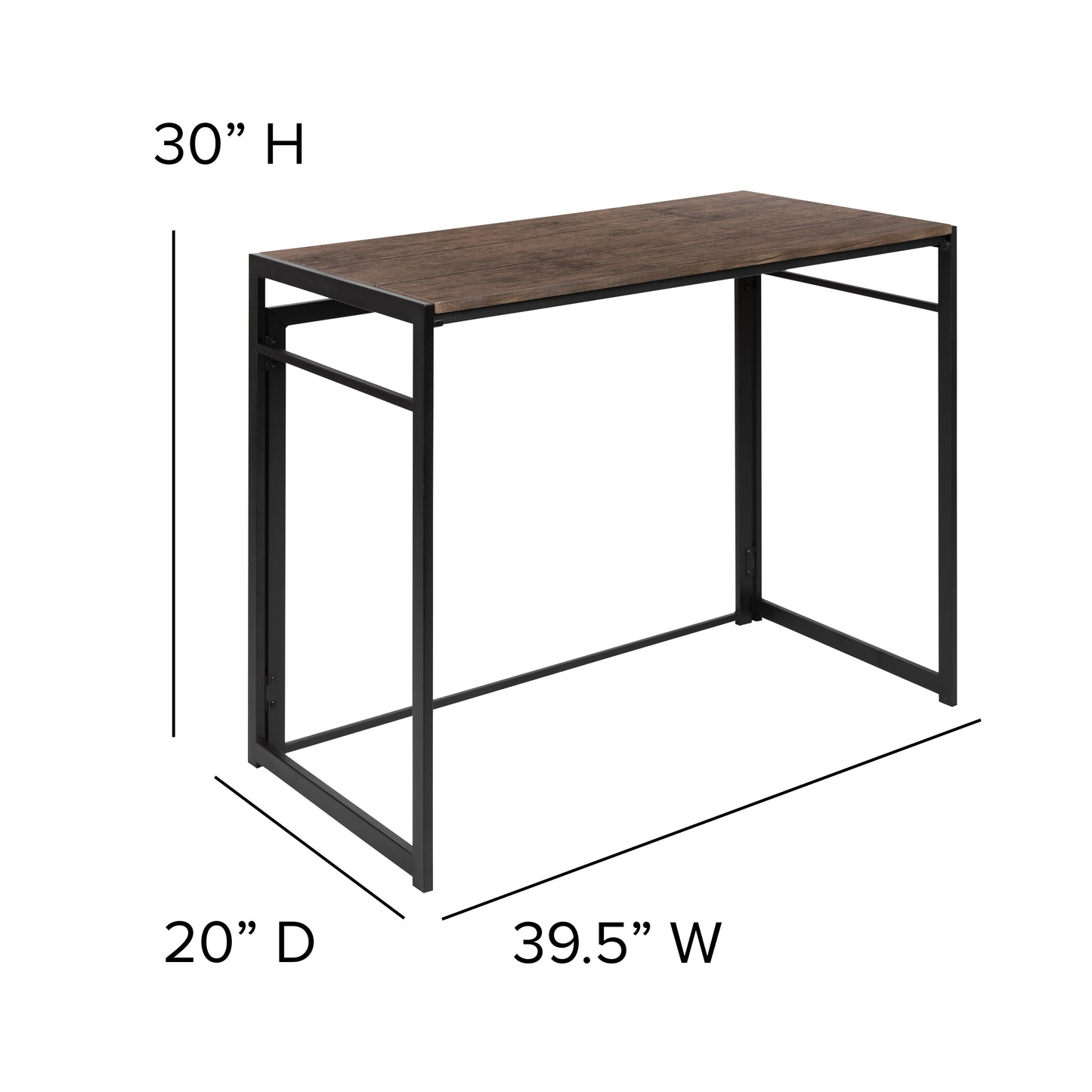 Walker Rustic Home Office Folding Computer Desk - 40" Rustic JB-YJ354F-GG