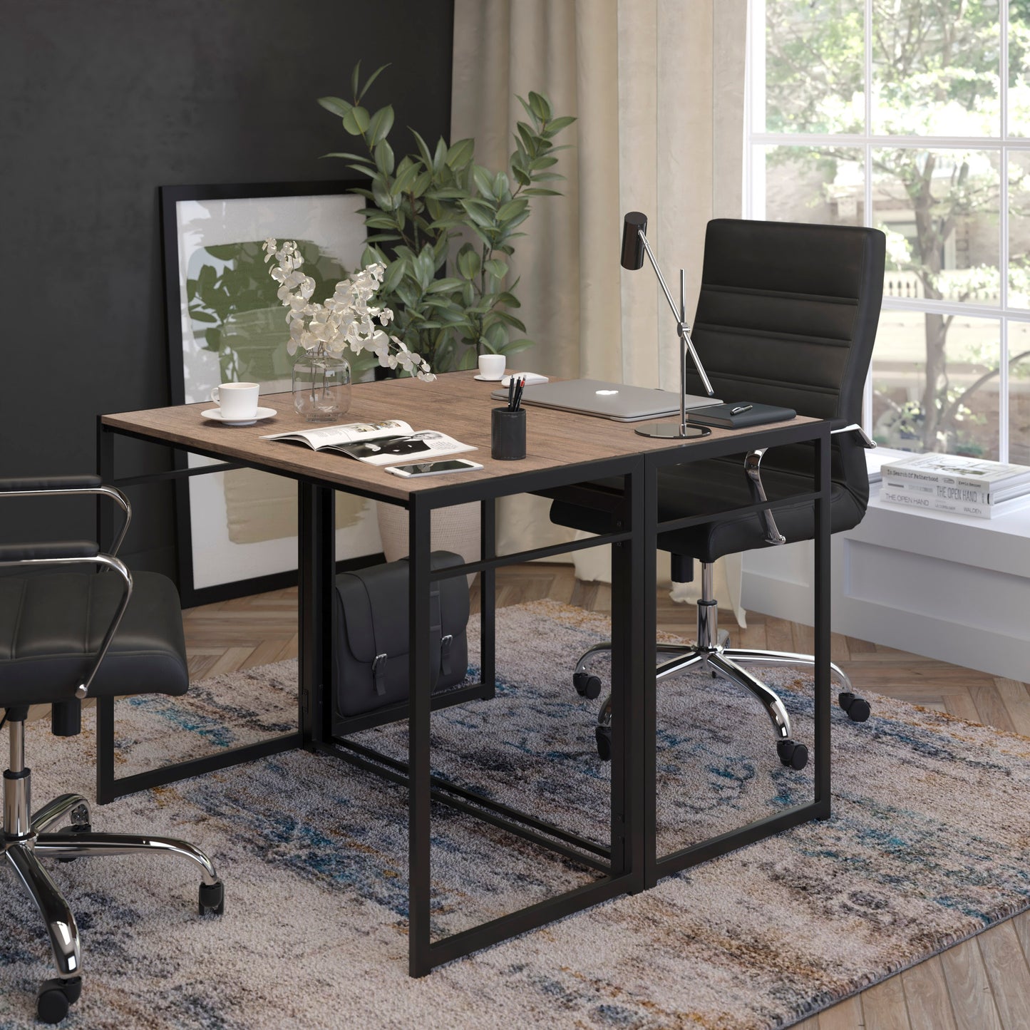 Walker Rustic Home Office Folding Computer Desk - 40" Rustic JB-YJ354F-GG