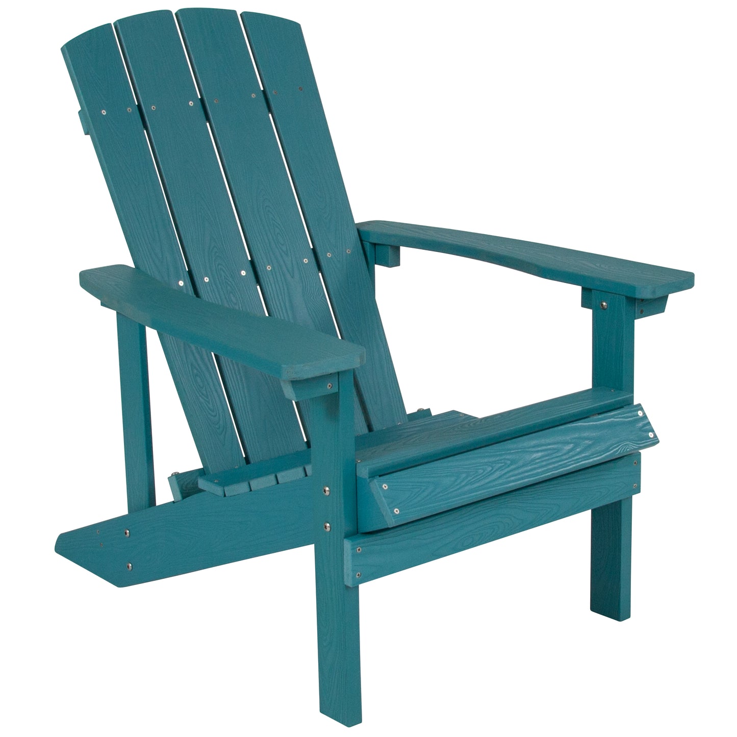 2 Pack Charlestown Commercial All-Weather Poly Resin Wood Adirondack Chairs with Side Table in Sea Foam Sea Foam JJ-C14501-2-T14001-SFM-GG