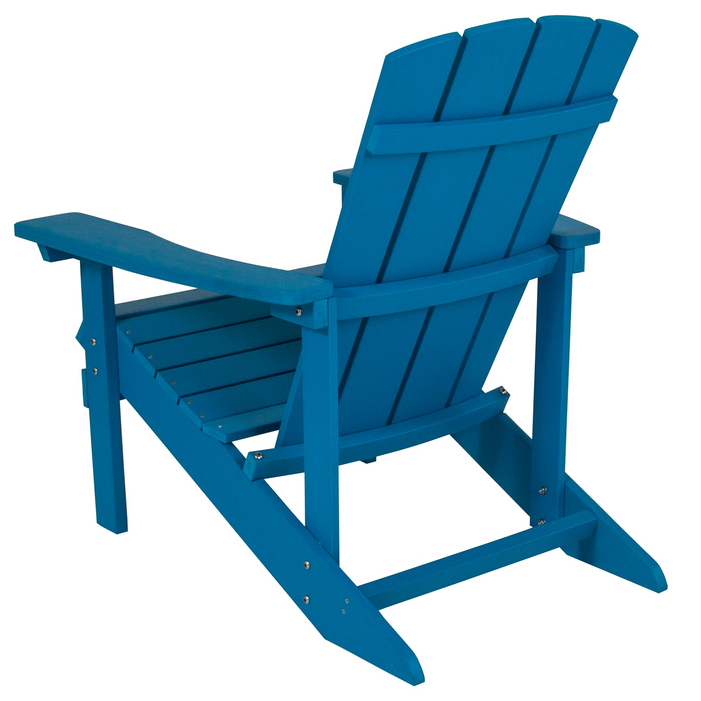 Charlestown Commercial All-Weather Poly Resin Wood Adirondack Chair in Blue Blue