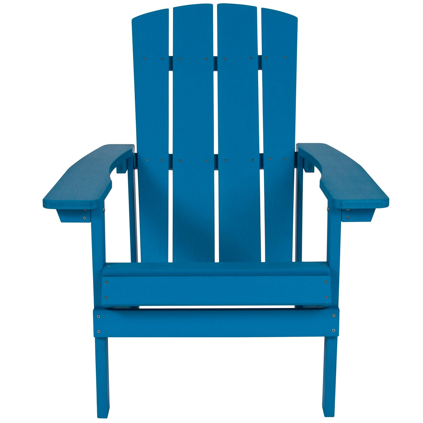 Charlestown Commercial All-Weather Poly Resin Wood Adirondack Chair in Blue Blue