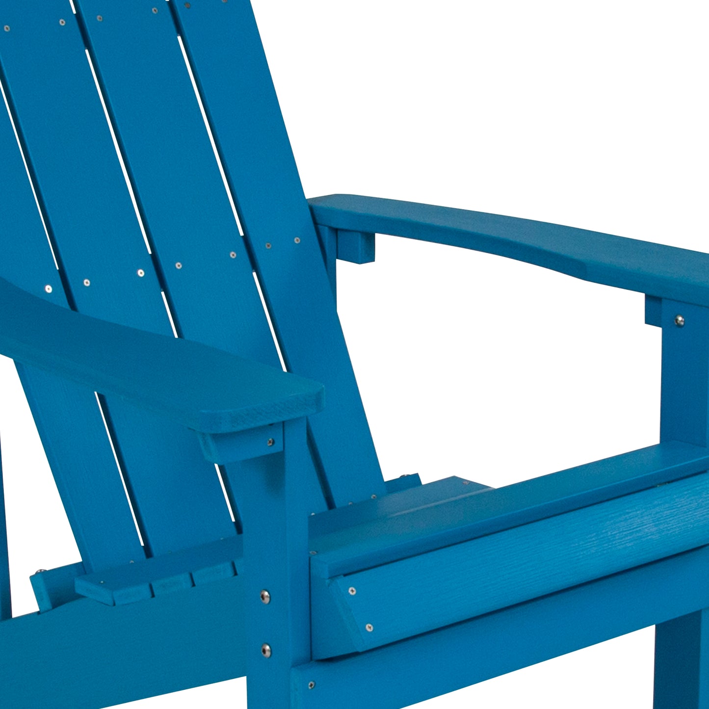 Charlestown Commercial All-Weather Poly Resin Wood Adirondack Chair in Blue Blue