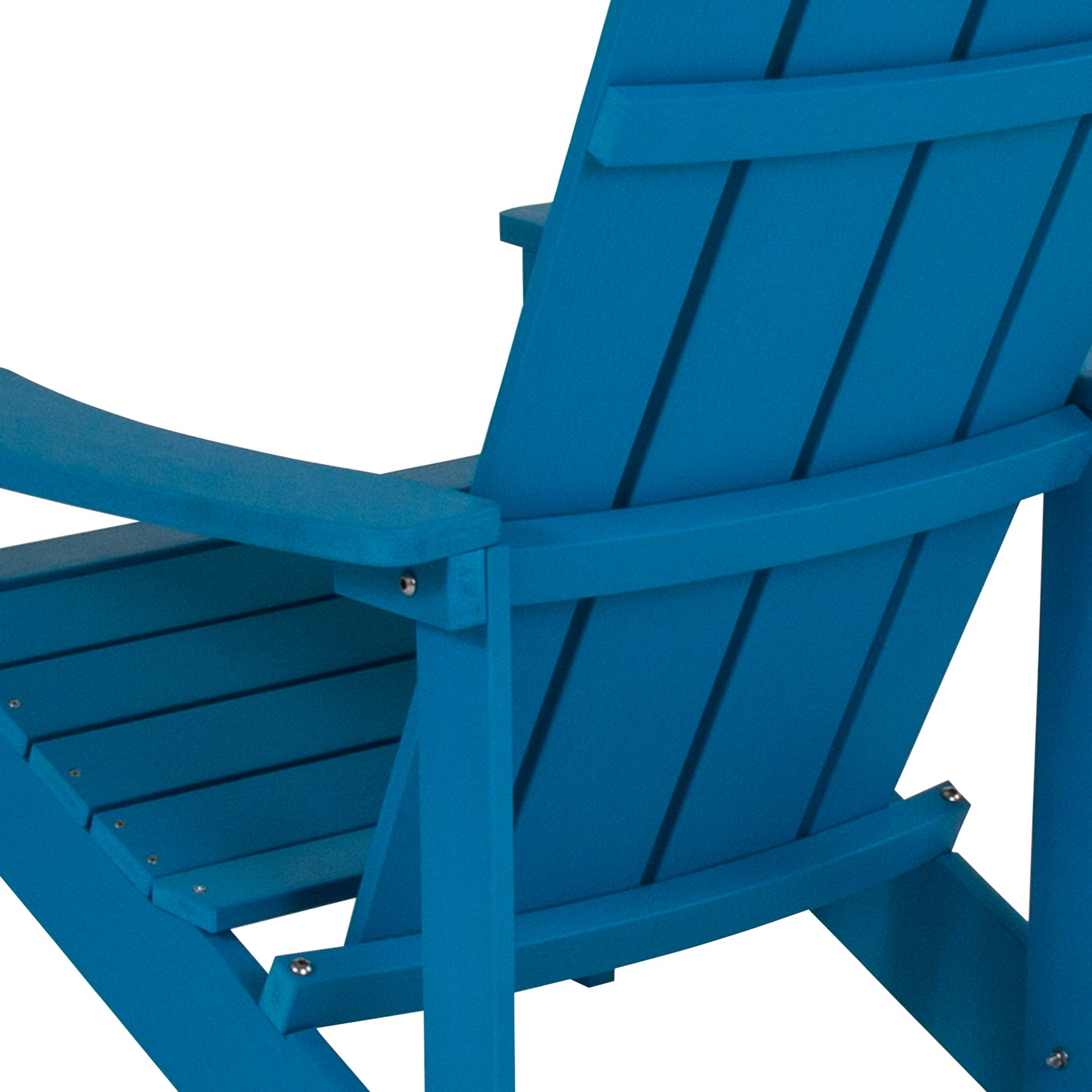 Charlestown Commercial All-Weather Poly Resin Wood Adirondack Chair in Blue Blue