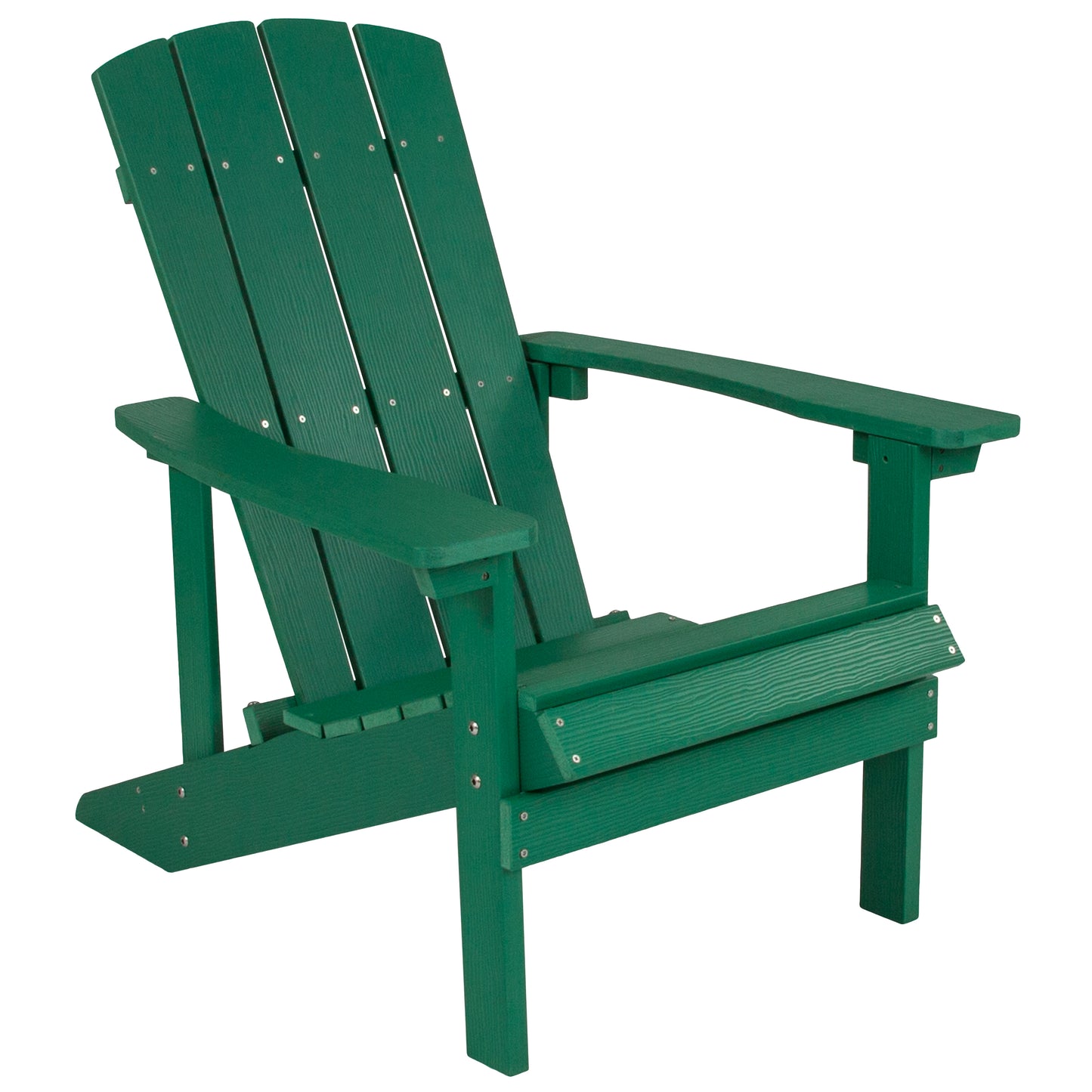 Charlestown Commercial All-Weather Poly Resin Wood Adirondack Chair in Green Green