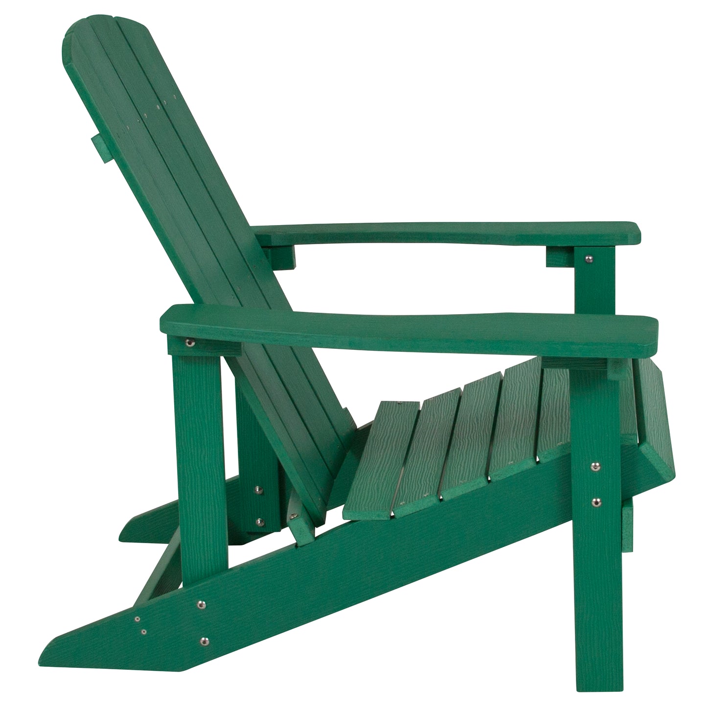 Charlestown Commercial All-Weather Poly Resin Wood Adirondack Chair in Green Green