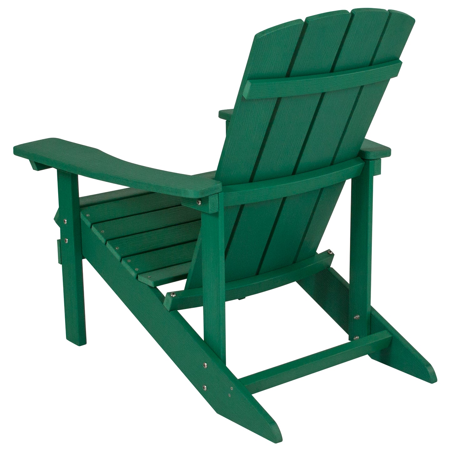 Charlestown Commercial All-Weather Poly Resin Wood Adirondack Chair in Green Green