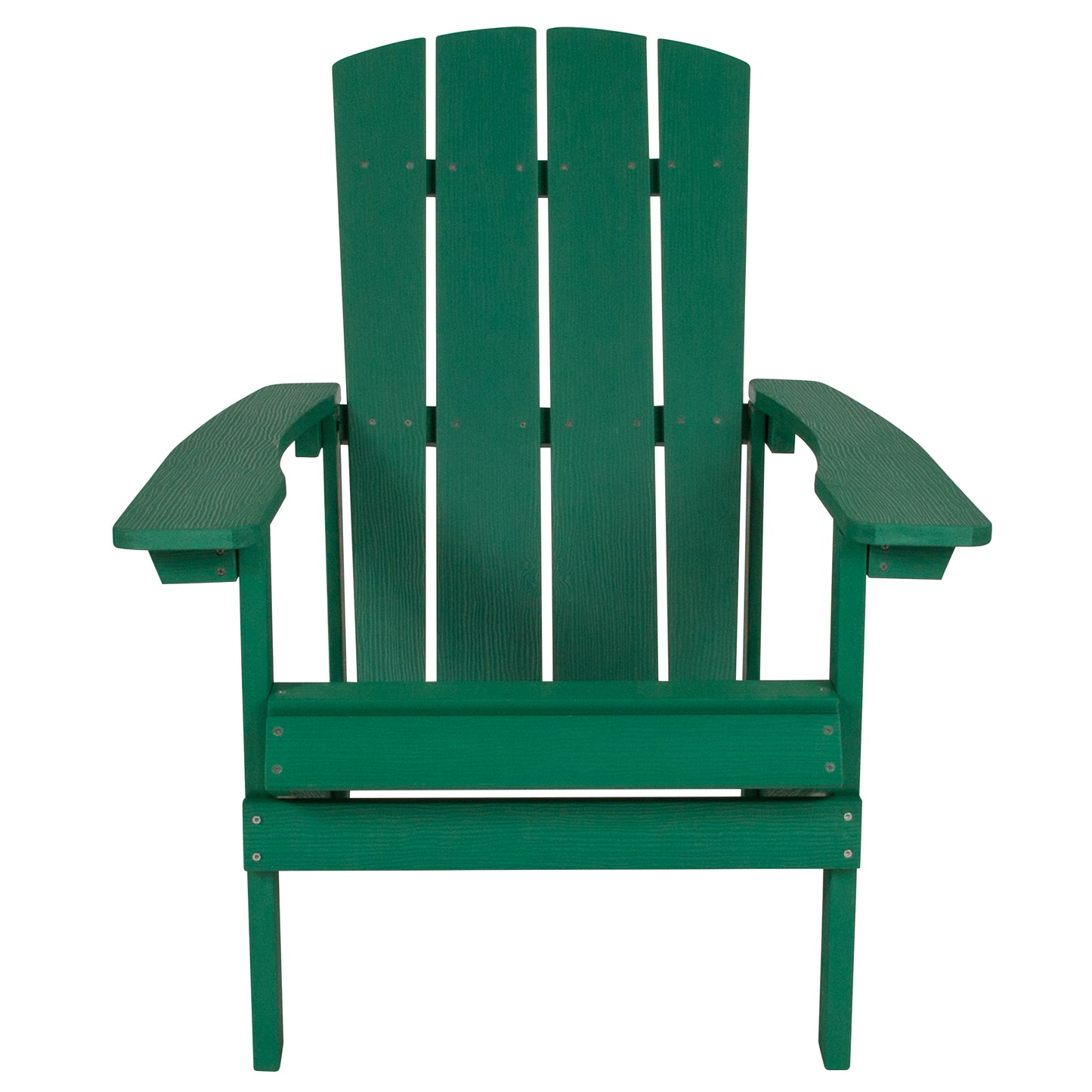Charlestown Commercial All-Weather Poly Resin Wood Adirondack Chair in Green Green