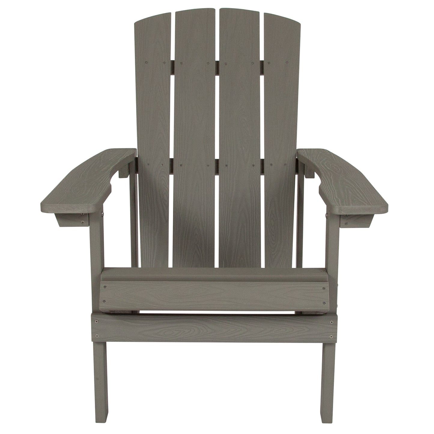 Charlestown Commercial All-Weather Poly Resin Wood Adirondack Chair in Gray Gray