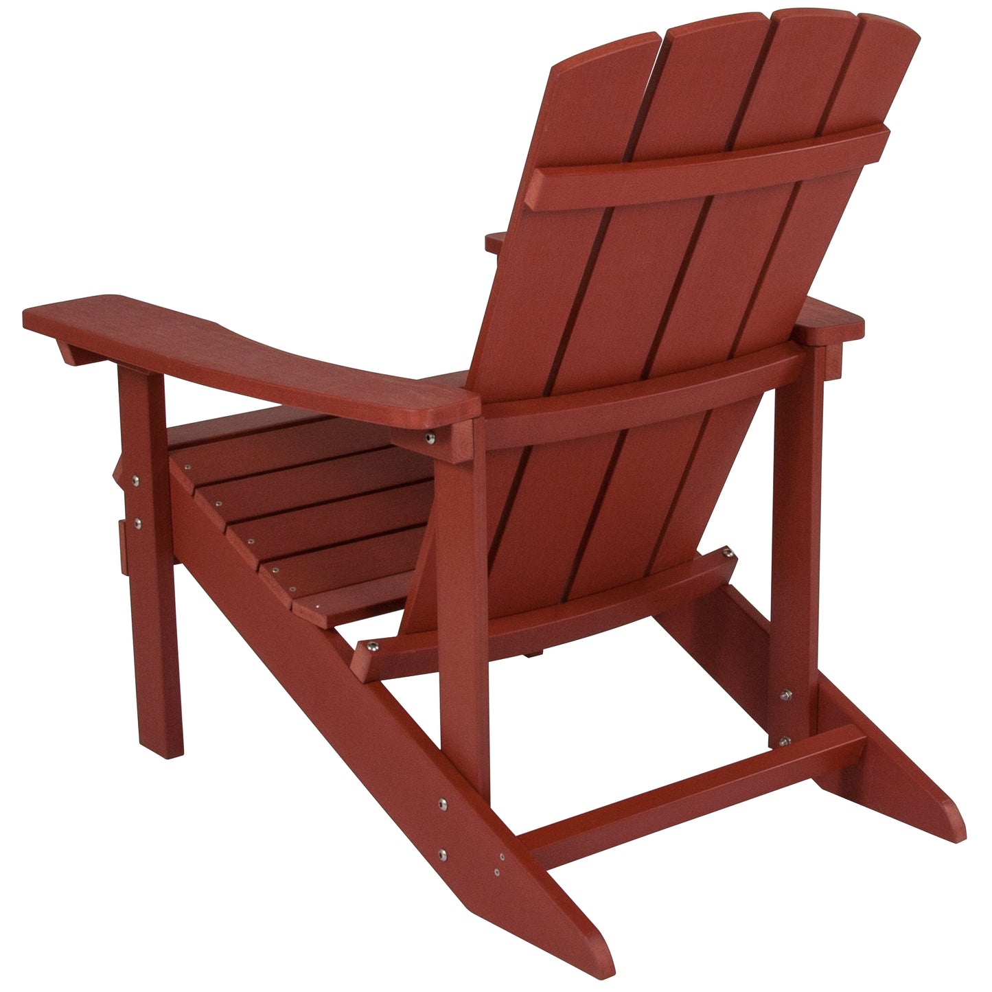 Charlestown Commercial All-Weather Poly Resin Wood Adirondack Chair in Red Red
