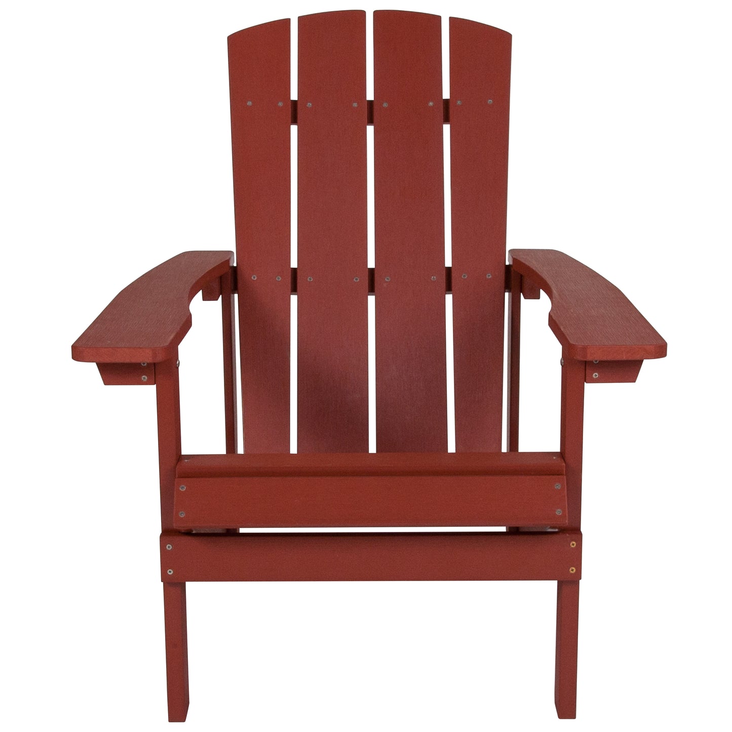 Charlestown Commercial All-Weather Poly Resin Wood Adirondack Chair in Red Red