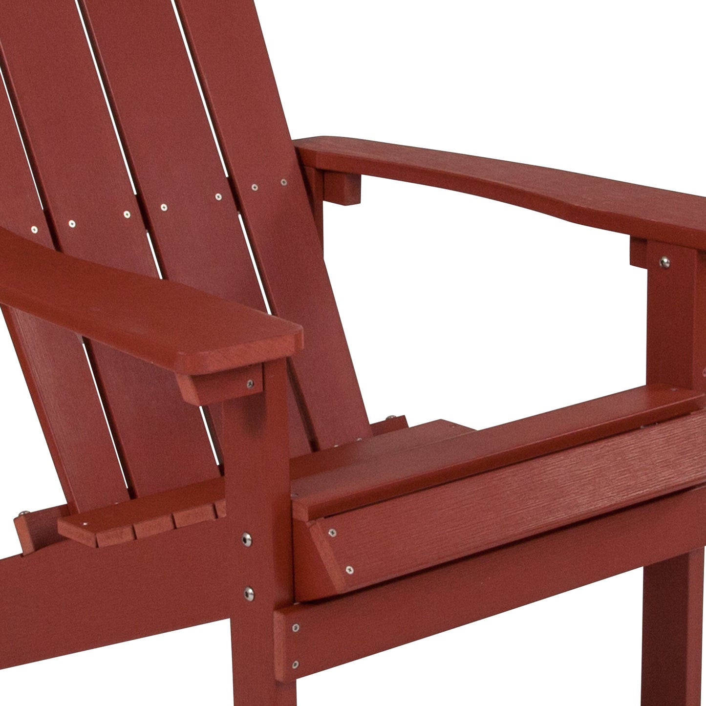 Charlestown Commercial All-Weather Poly Resin Wood Adirondack Chair in Red Red