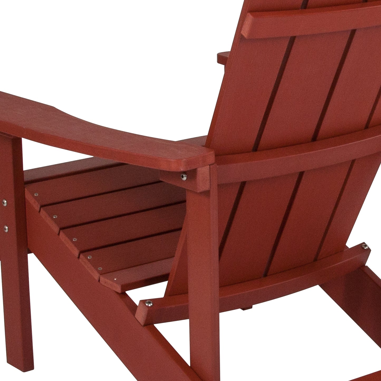 Charlestown Commercial All-Weather Poly Resin Wood Adirondack Chair in Red Red