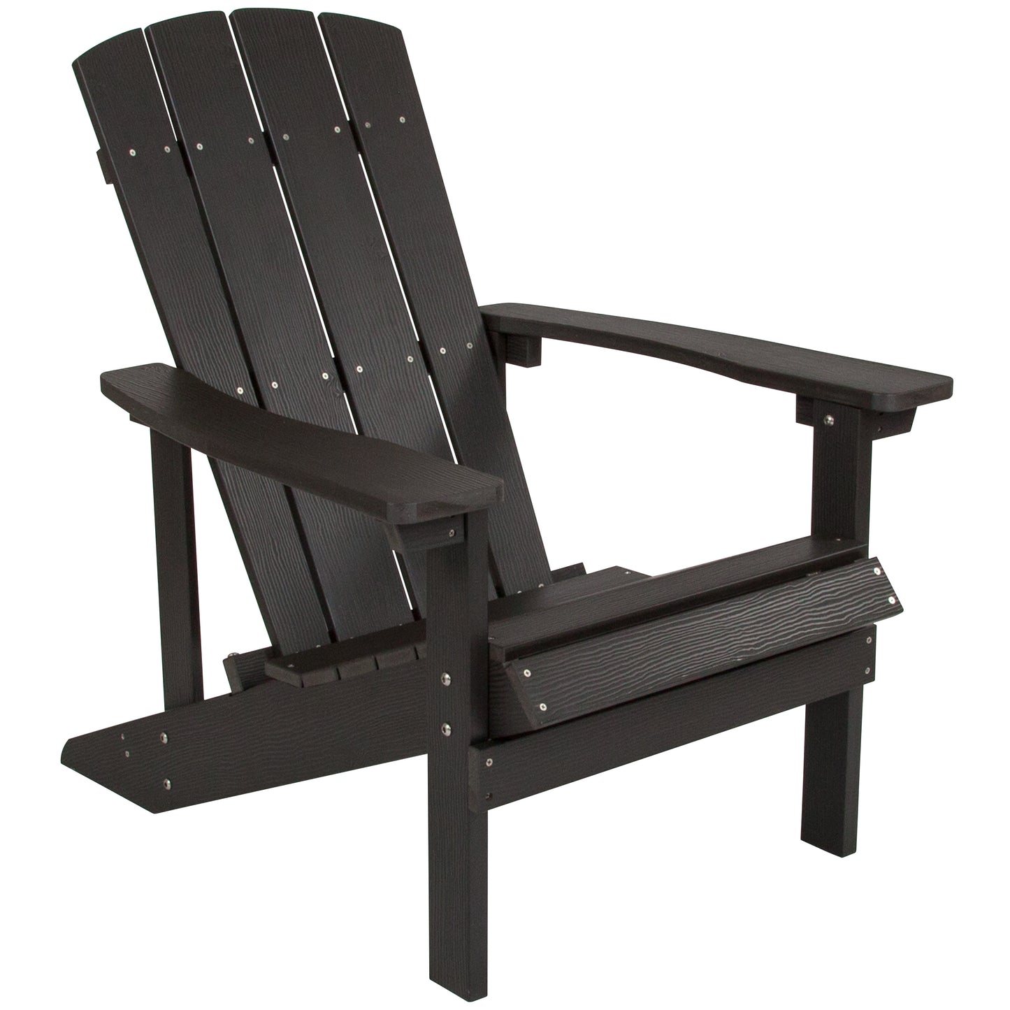 Charlestown Commercial All-Weather Poly Resin Wood Adirondack Chair in Slate Gray Slate Gray