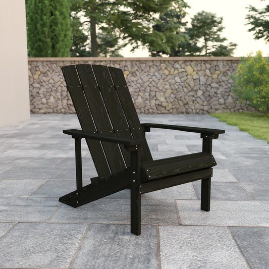 Charlestown Commercial All-Weather Poly Resin Wood Adirondack Chair in Slate Gray Slate Gray