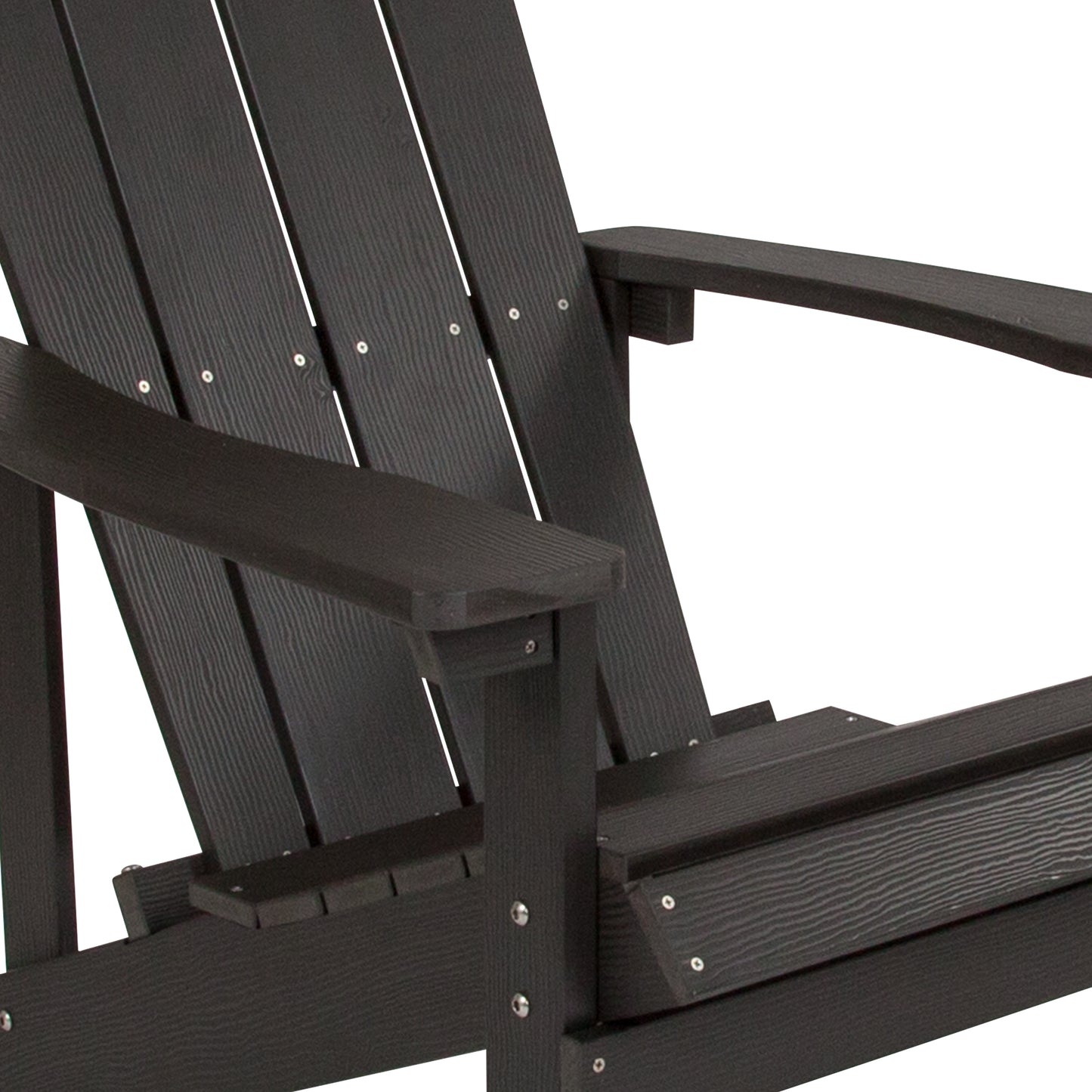 Charlestown Commercial All-Weather Poly Resin Wood Adirondack Chair in Slate Gray Slate Gray