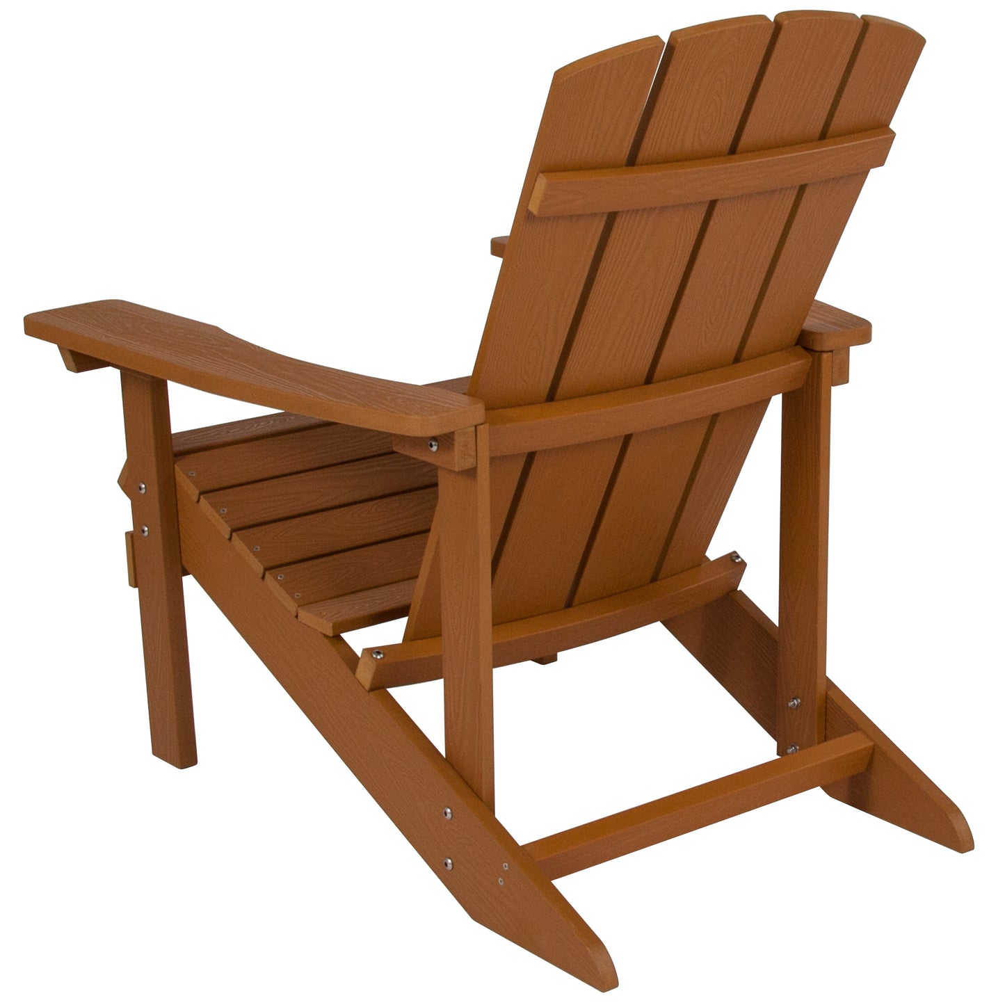 Charlestown Commercial All-Weather Poly Resin Wood Adirondack Chair in Teak Teak JJ-C14501-TEAK-GG