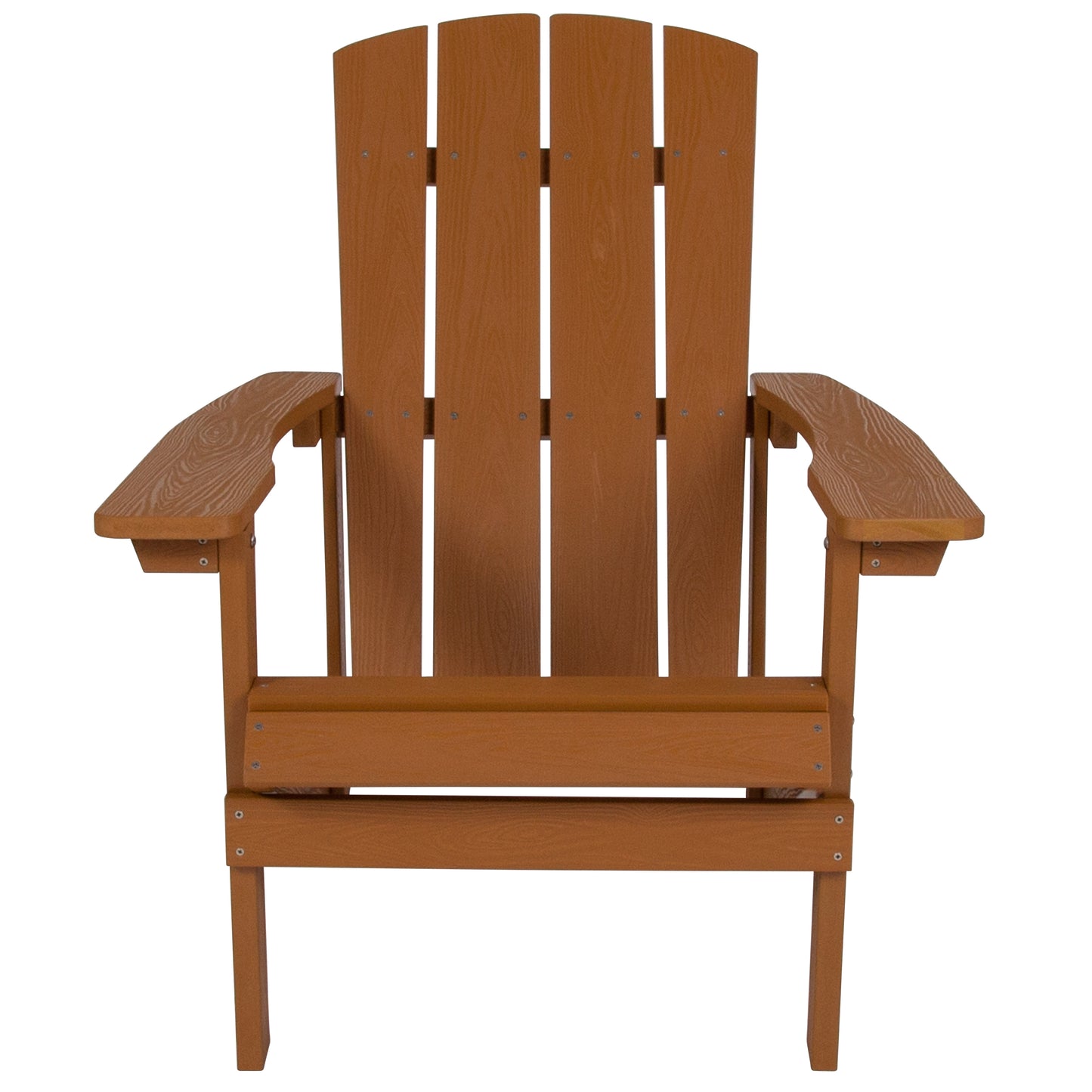 Charlestown Commercial All-Weather Poly Resin Wood Adirondack Chair in Teak Teak JJ-C14501-TEAK-GG