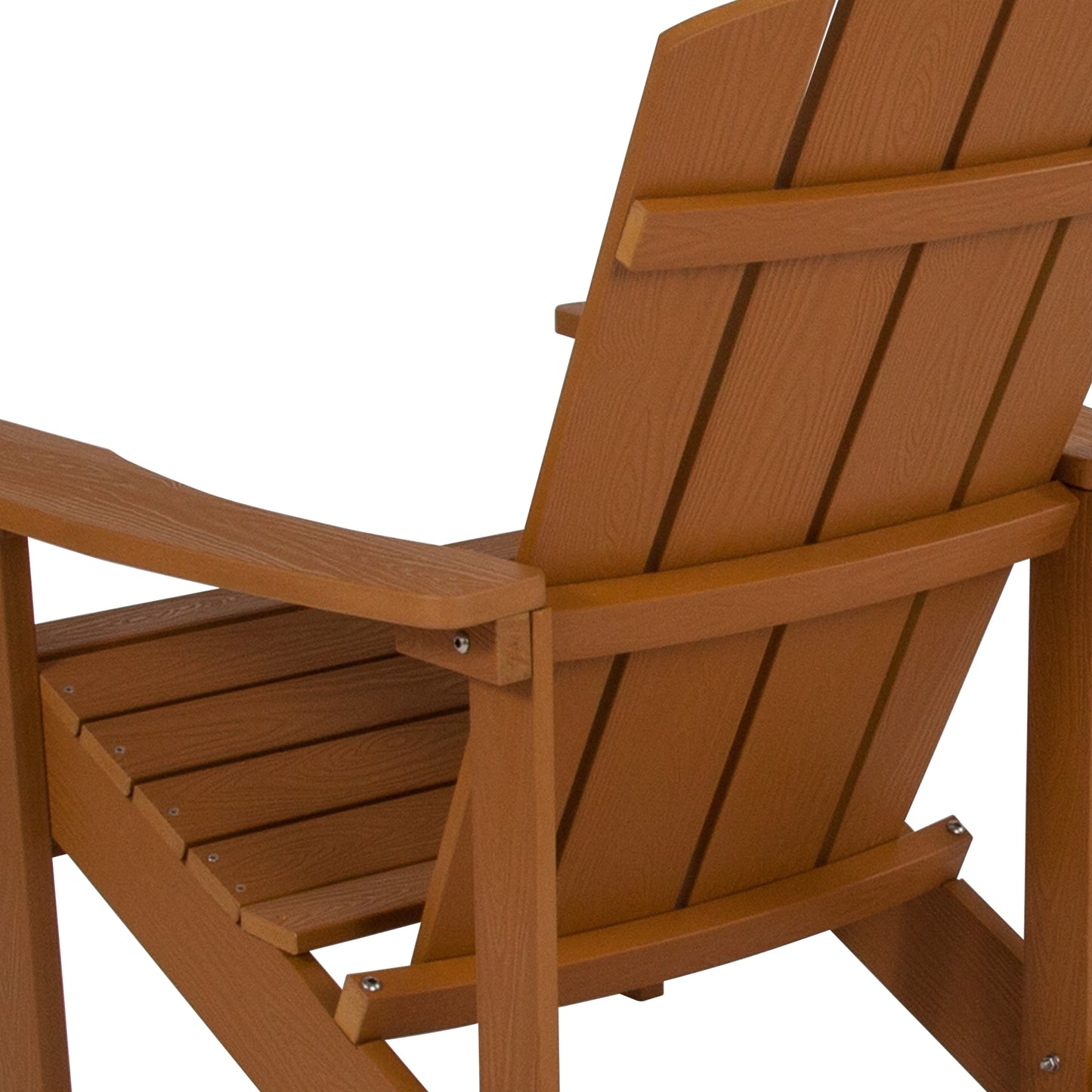 Charlestown Commercial All-Weather Poly Resin Wood Adirondack Chair in Teak Teak JJ-C14501-TEAK-GG