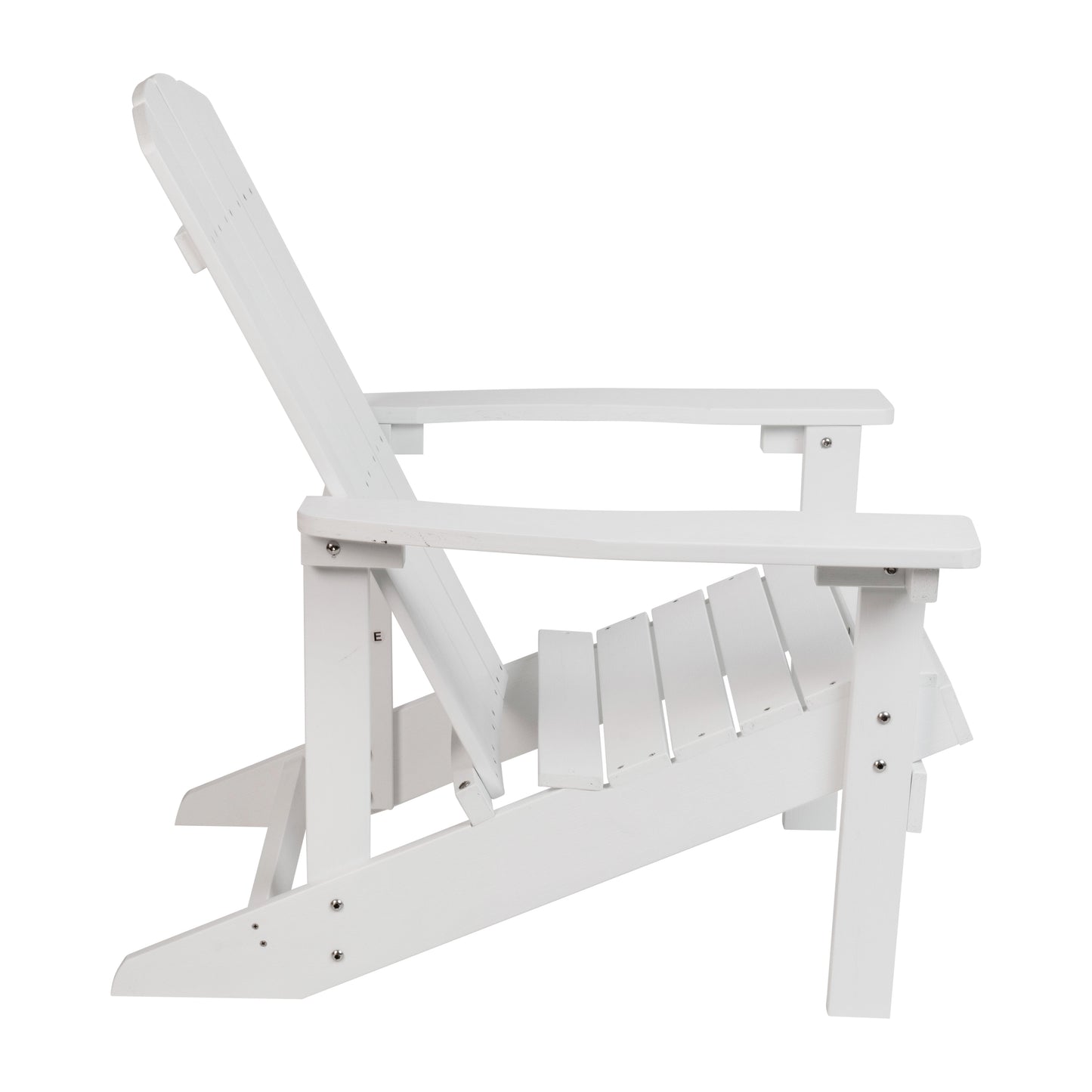 Charlestown Commercial All-Weather Poly Resin Wood Adirondack Chair in White White