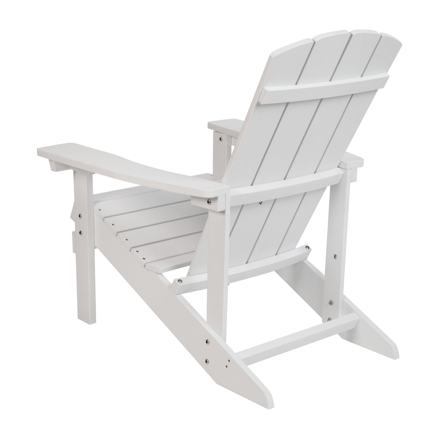 Charlestown Commercial All-Weather Poly Resin Wood Adirondack Chair in White White
