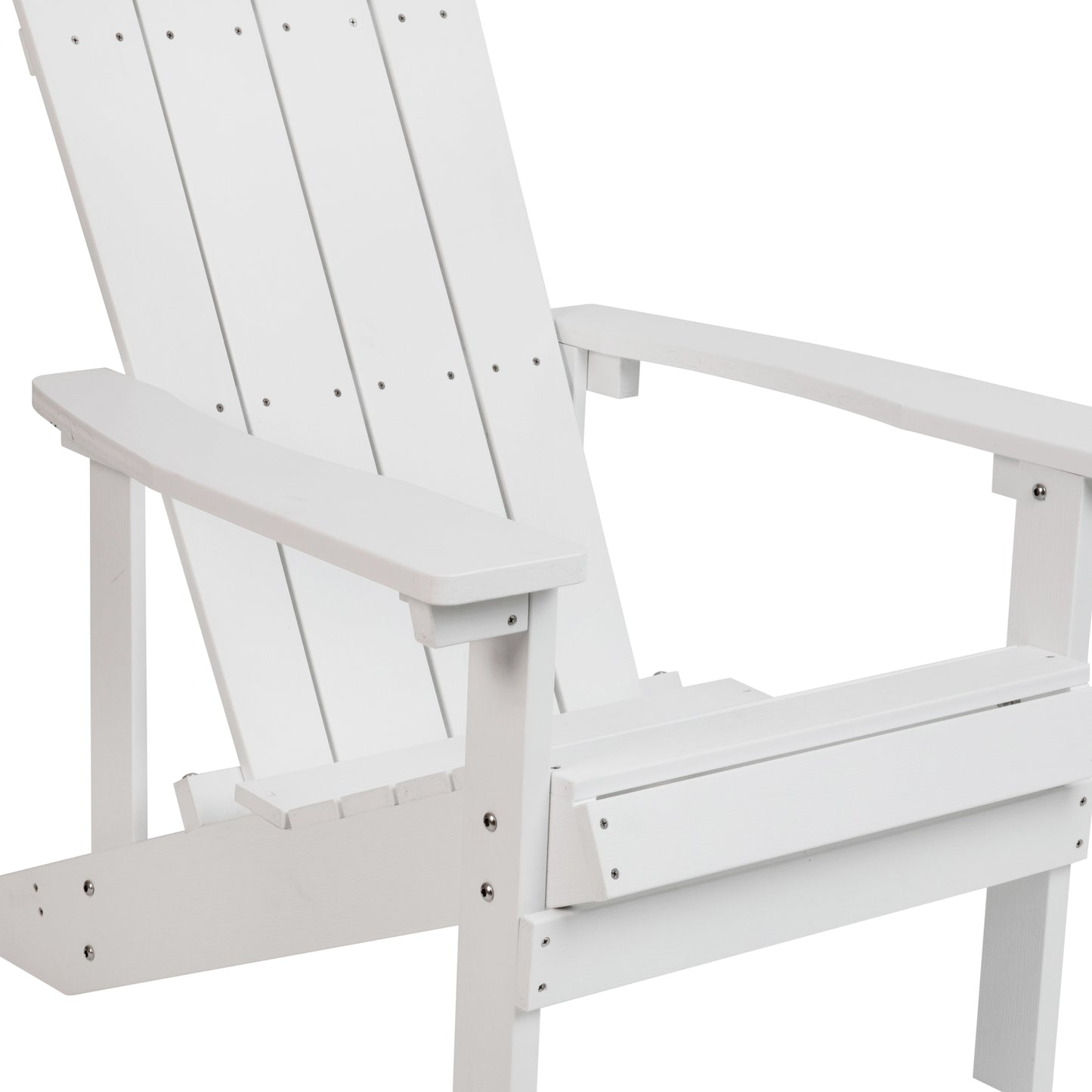 Charlestown Commercial All-Weather Poly Resin Wood Adirondack Chair in White White