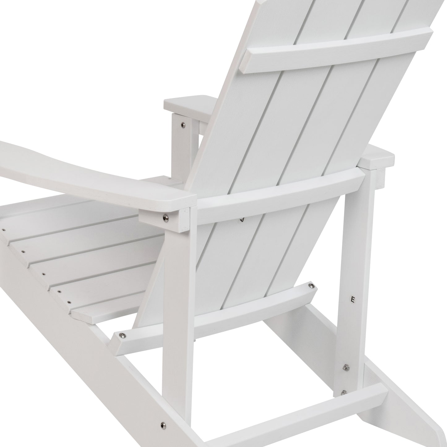 Charlestown Commercial All-Weather Poly Resin Wood Adirondack Chair in White White