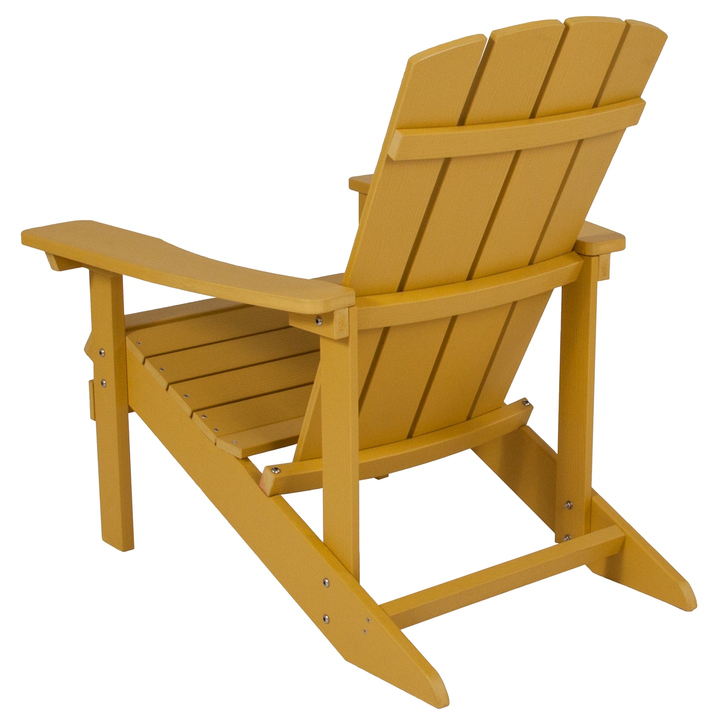 Charlestown Commercial All-Weather Poly Resin Wood Adirondack Chair in Yellow Yellow