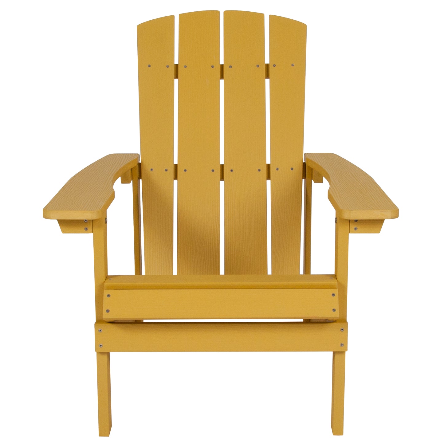 Charlestown Commercial All-Weather Poly Resin Wood Adirondack Chair in Yellow Yellow