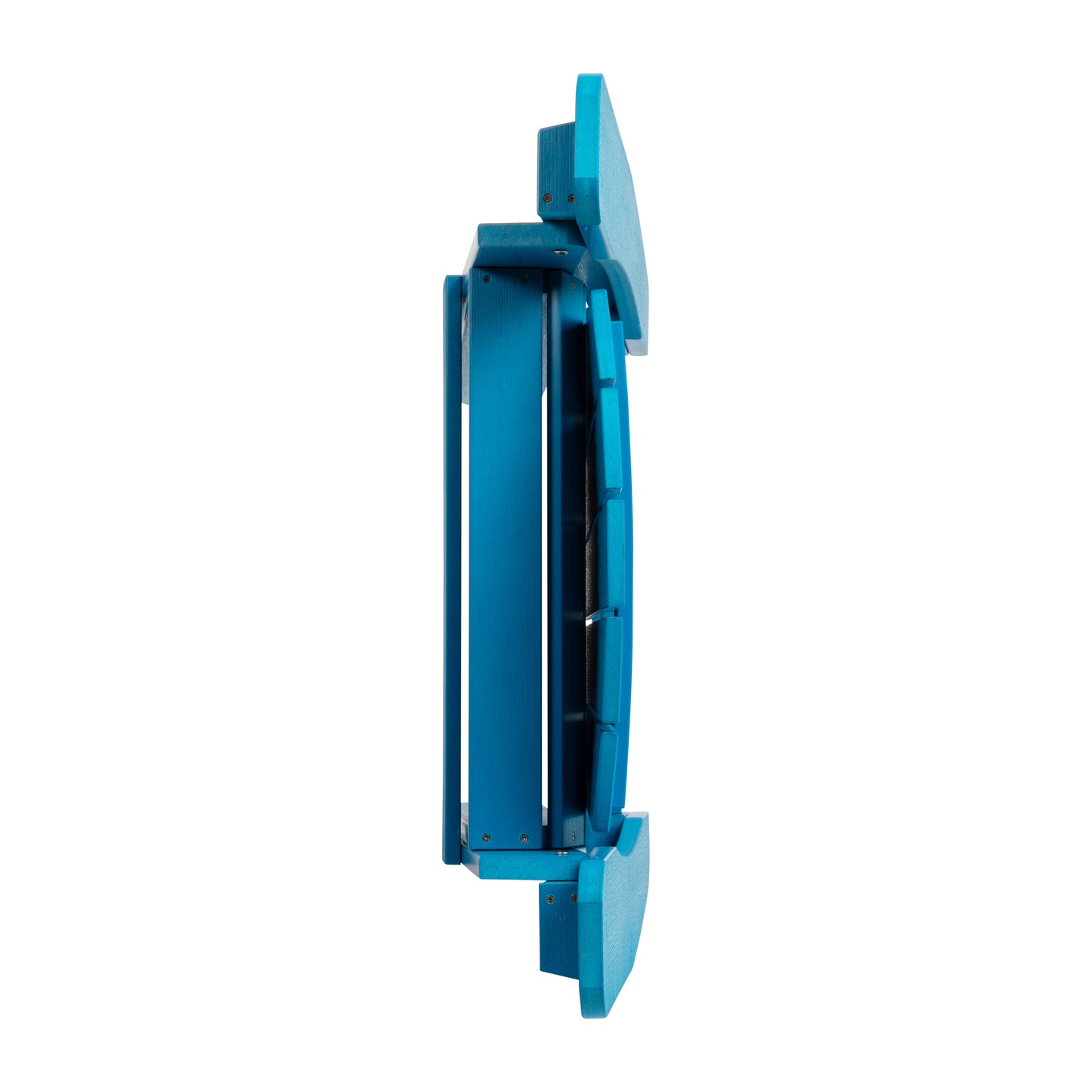 2 Pack Charlestown Commercial All-Weather Poly Resin Folding Adirondack Chairs with Side Table in Blue Blue JJ-C14505-2-T14001-BLU-GG