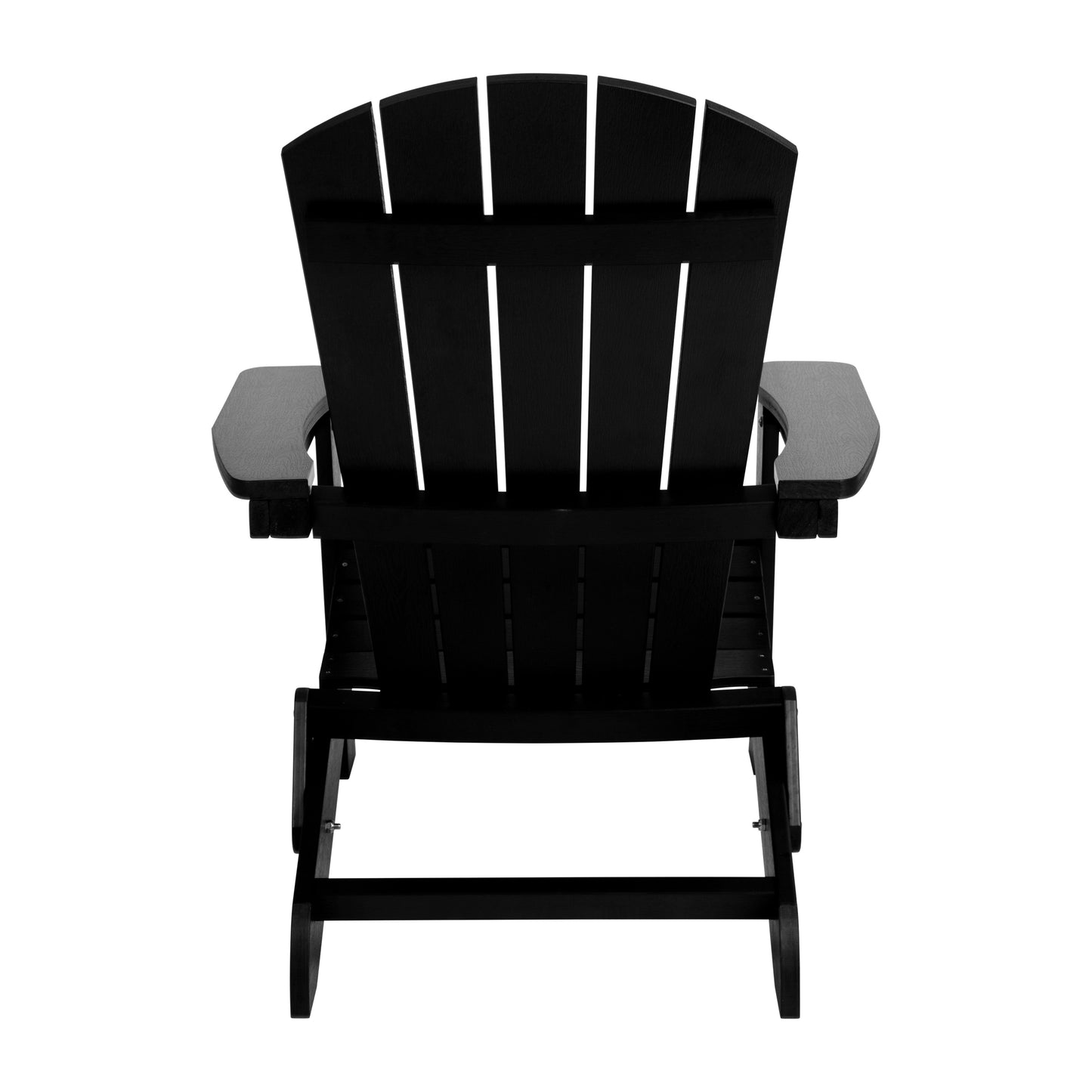 Charlestown Commercial All-Weather Poly Resin Indoor/Outdoor Folding Adirondack Chair in Black Black JJ-C14505-BLK-GG