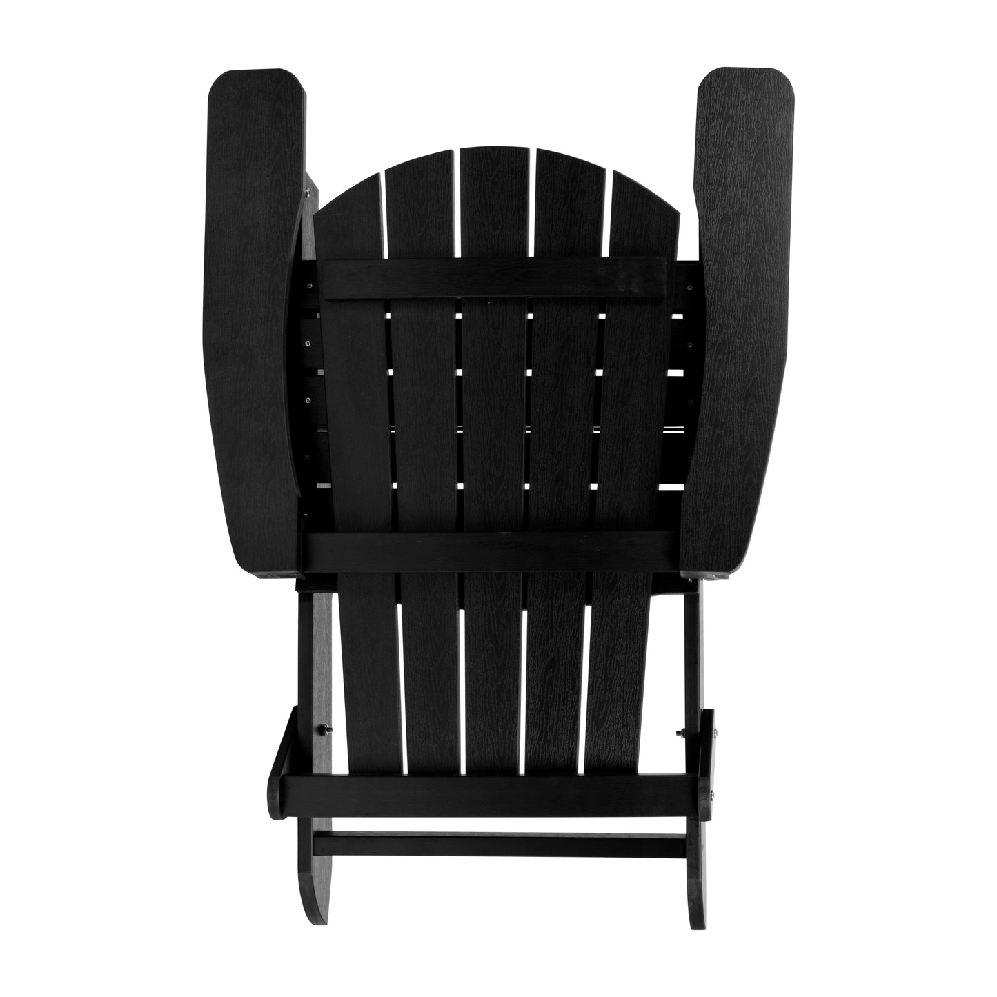 Charlestown Commercial All-Weather Poly Resin Indoor/Outdoor Folding Adirondack Chair in Black Black JJ-C14505-BLK-GG
