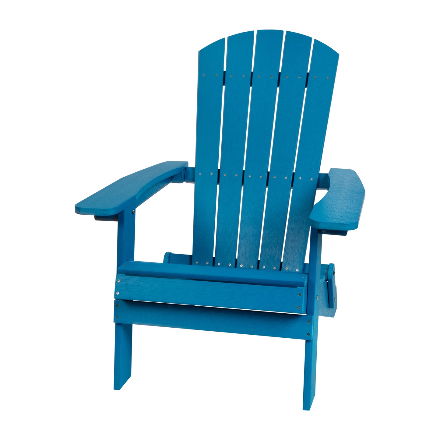 Charlestown Commercial All-Weather Poly Resin Indoor/Outdoor Folding Adirondack Chair in Blue Blue