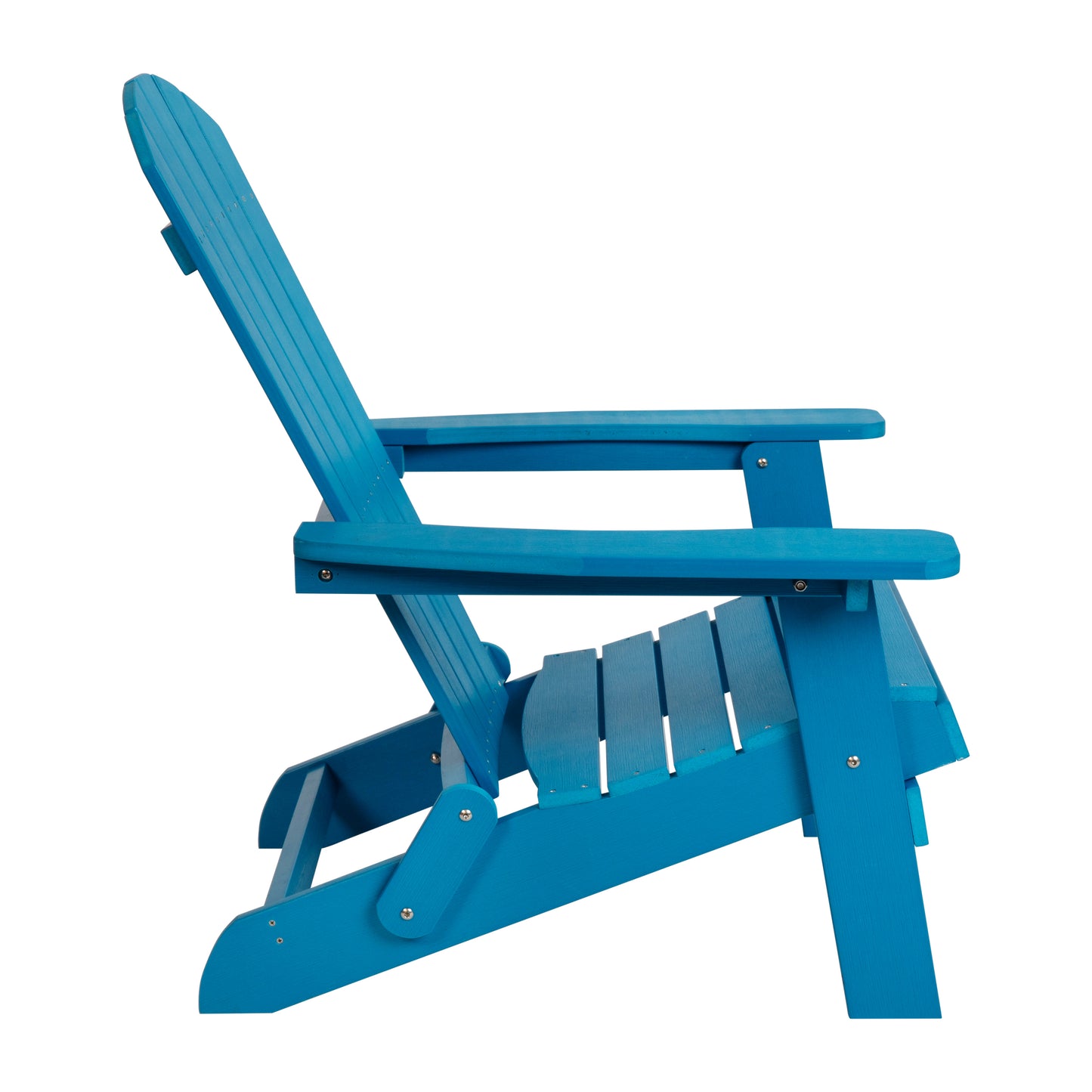Charlestown Commercial All-Weather Poly Resin Indoor/Outdoor Folding Adirondack Chair in Blue Blue