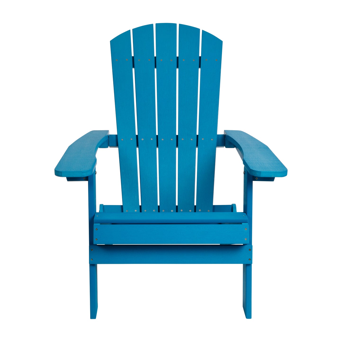 Charlestown Commercial All-Weather Poly Resin Indoor/Outdoor Folding Adirondack Chair in Blue Blue