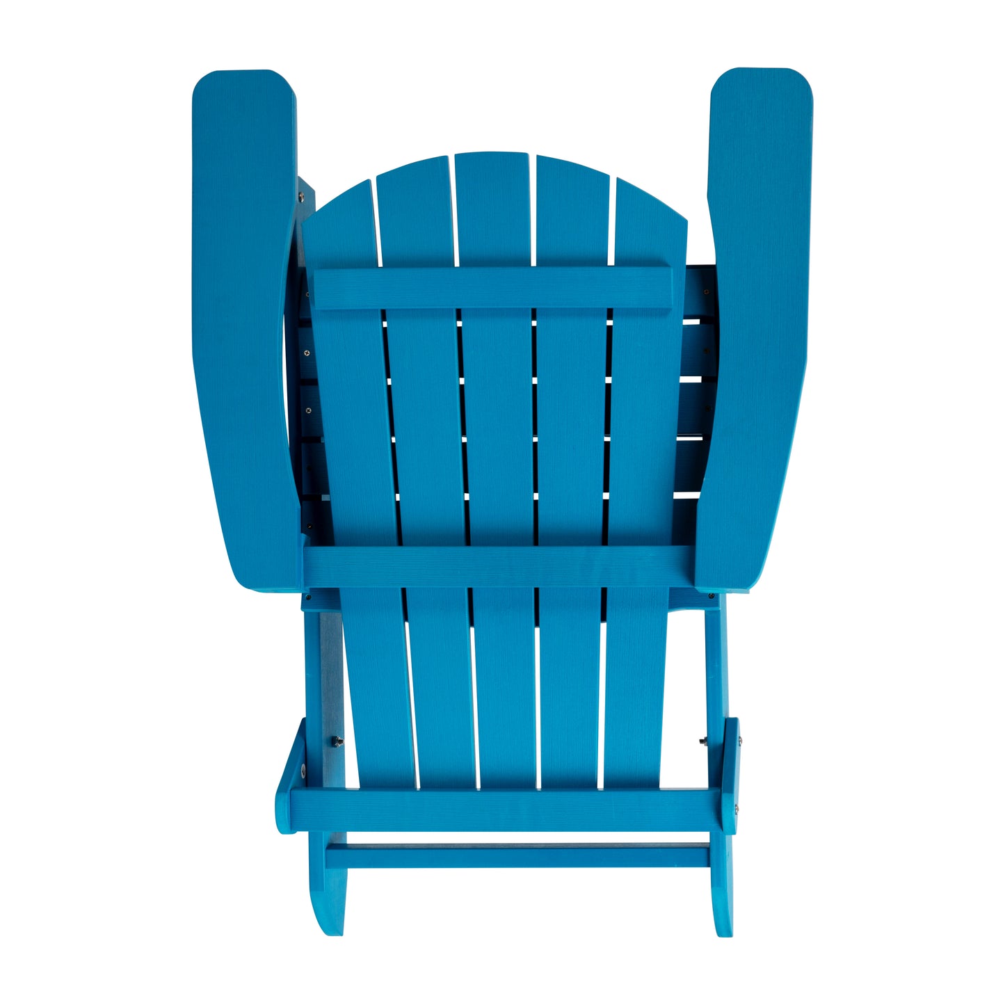 Charlestown Commercial All-Weather Poly Resin Indoor/Outdoor Folding Adirondack Chair in Blue Blue