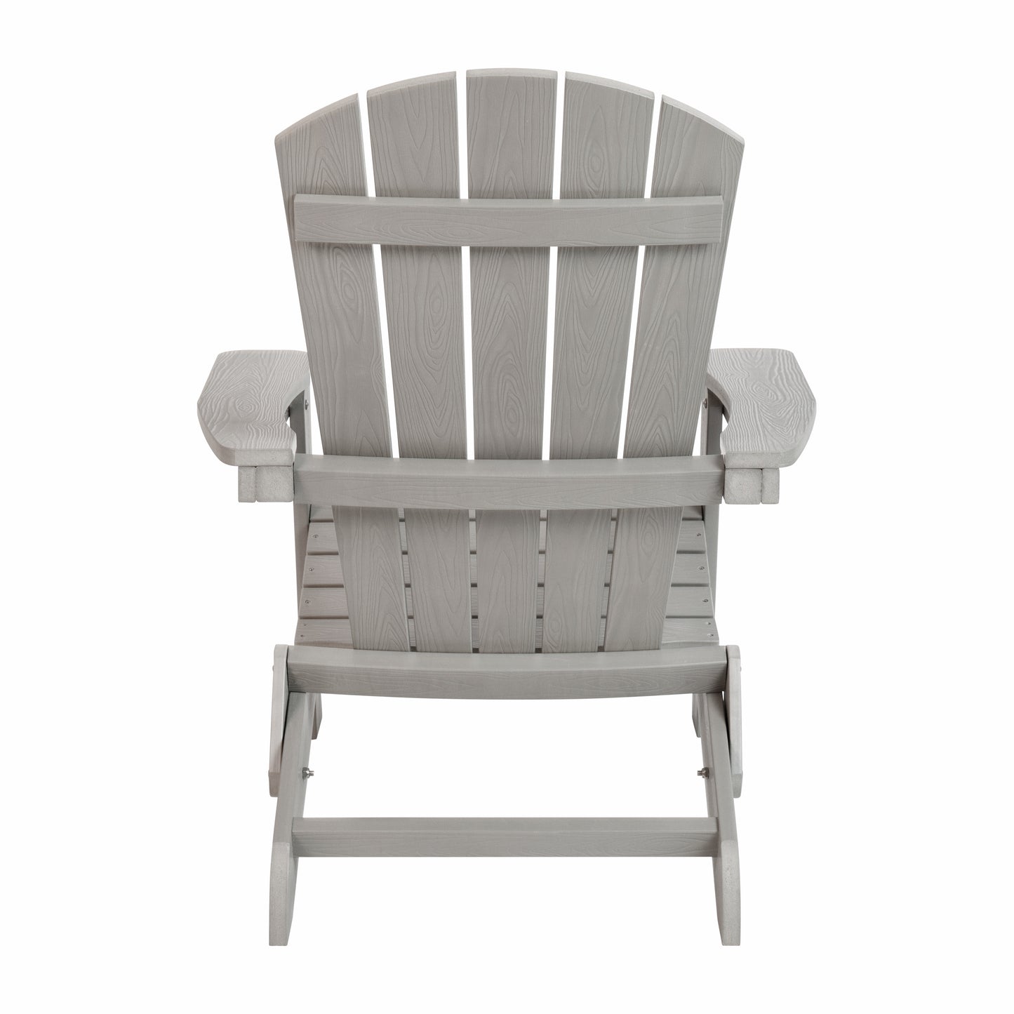 Charlestown Commercial All-Weather Poly Resin Indoor/Outdoor Folding Adirondack Chair in Gray Gray