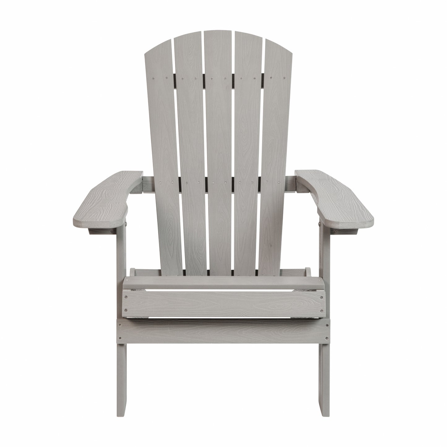 Charlestown Commercial All-Weather Poly Resin Indoor/Outdoor Folding Adirondack Chair in Gray Gray