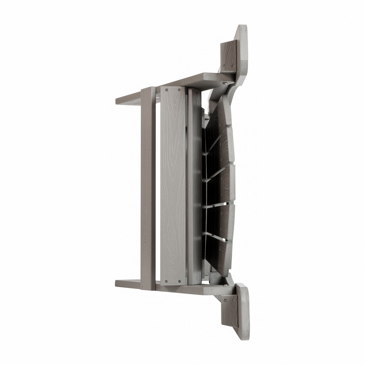 Charlestown Commercial All-Weather Poly Resin Indoor/Outdoor Folding Adirondack Chair in Gray Gray