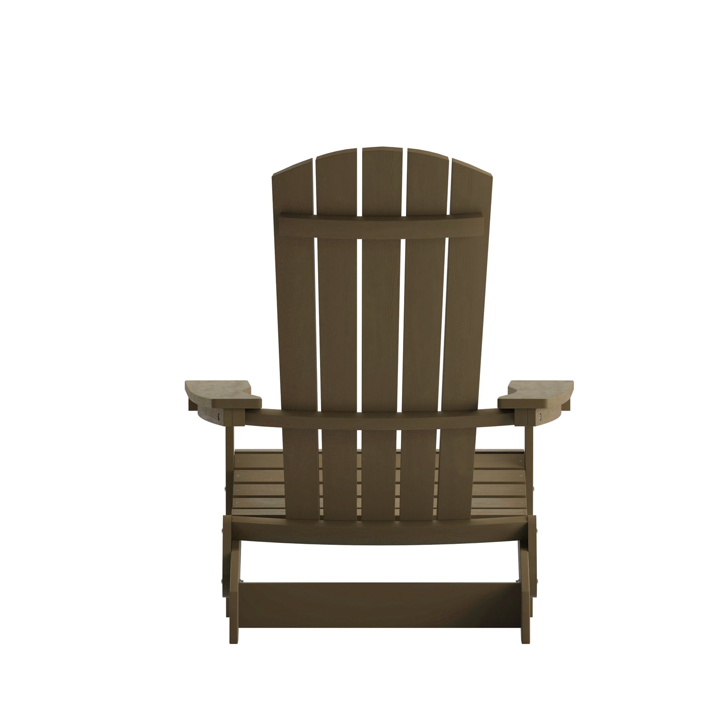 Charlestown Commercial Folding Adirondack Chair - Mahogany - Poly Resin - Indoor/Outdoor - Weather Resistant Mahogany